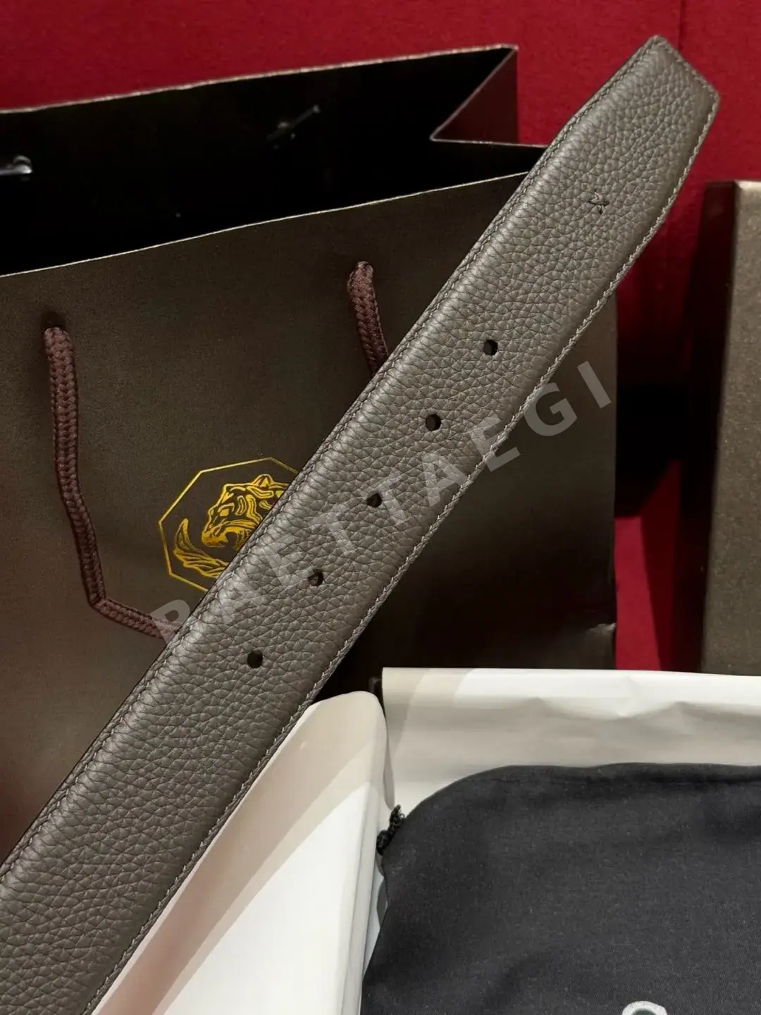 스테파노리치 스테인리스 스틸 독수리 장식 소가죽 벨트 상세 이미지 9