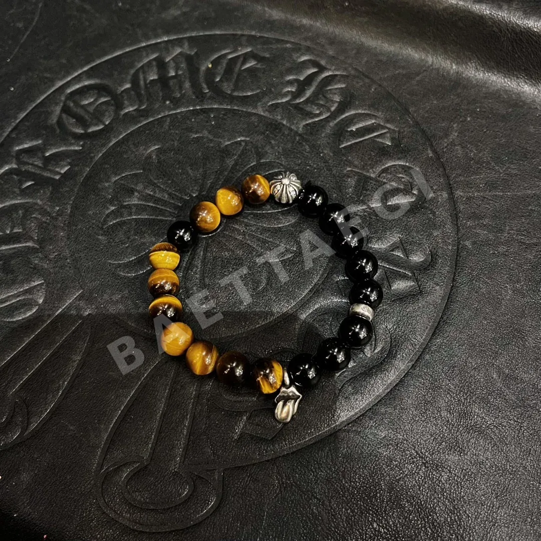 크롬하츠 블랙 아게이트 앰버 실버 크로스 팔찌 상세 이미지 6