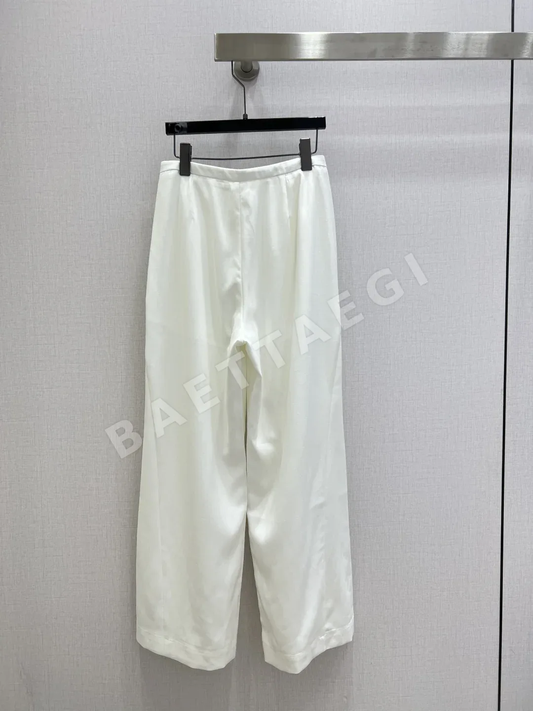 생로랑 메탈 벨트 린넨 와이드 팬츠 여성 바지 상세 이미지 9