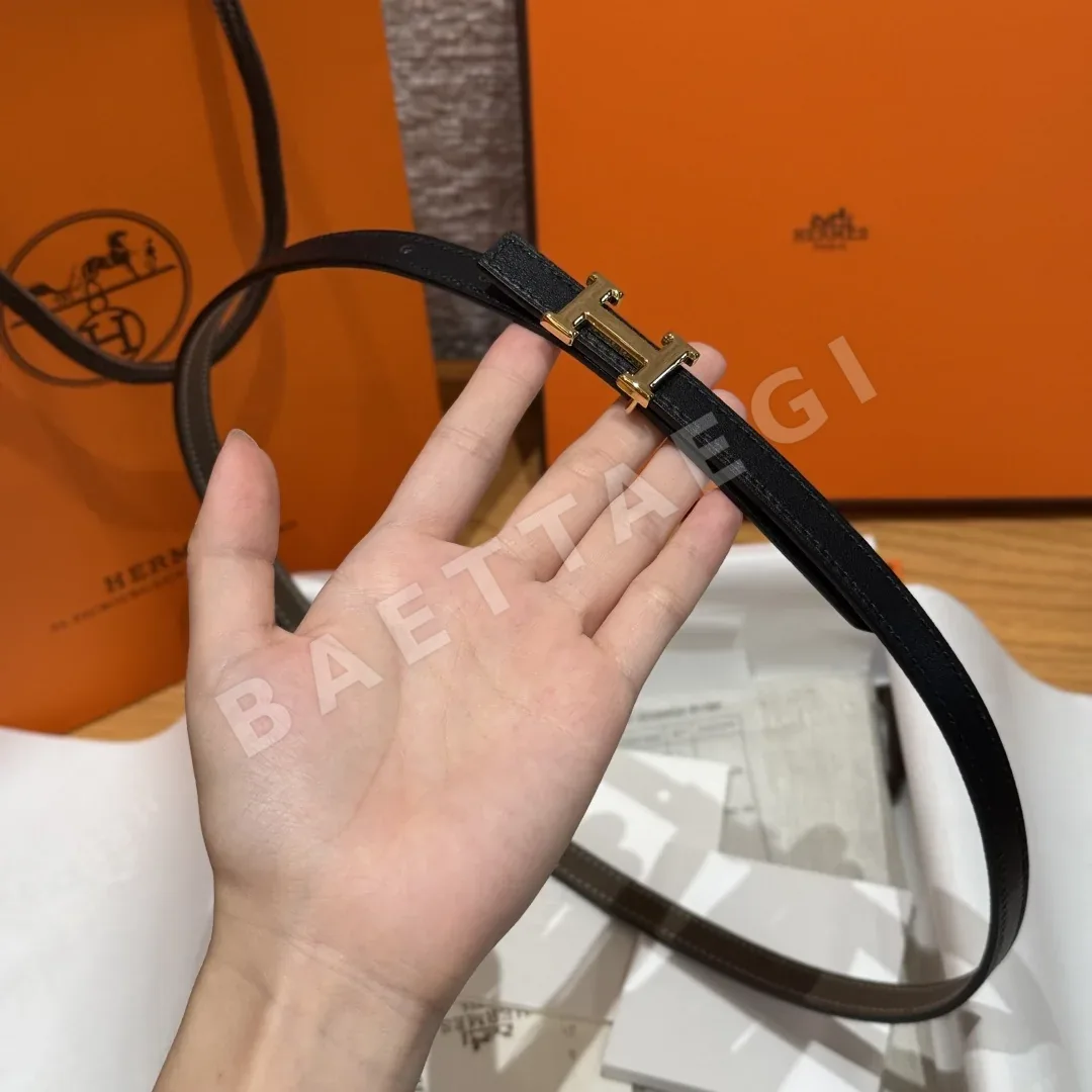 에르메스 미니 H 버클 양면 가죽 벨트 상세 이미지 3