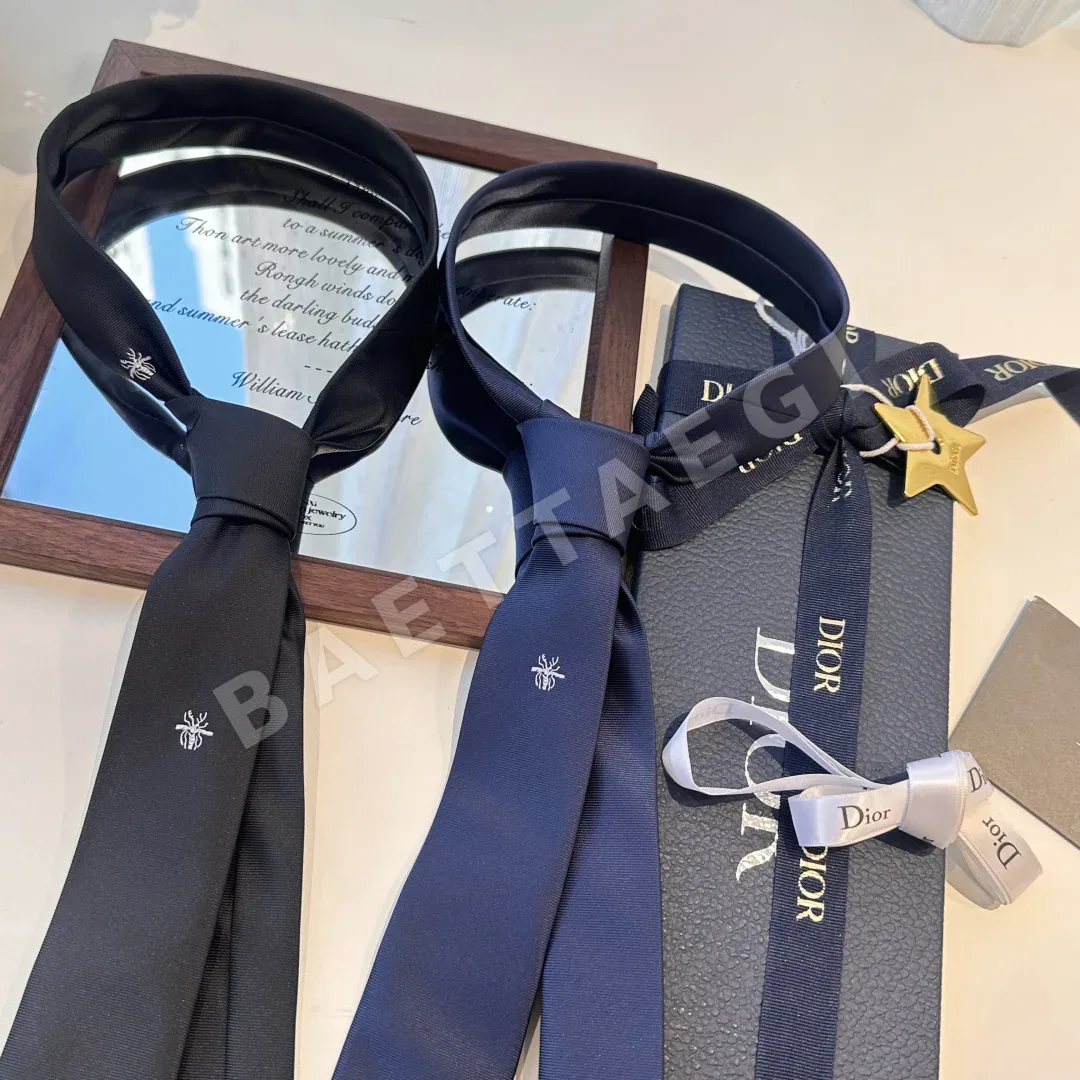 디올 로고 자카드 넥타이 상세 이미지 2