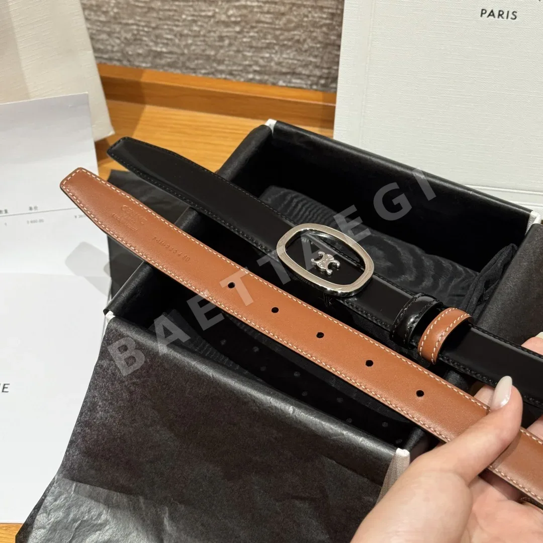셀린느 알릭스 미디엄 25mm 리버서블 소가죽 벨트 상세 이미지 8