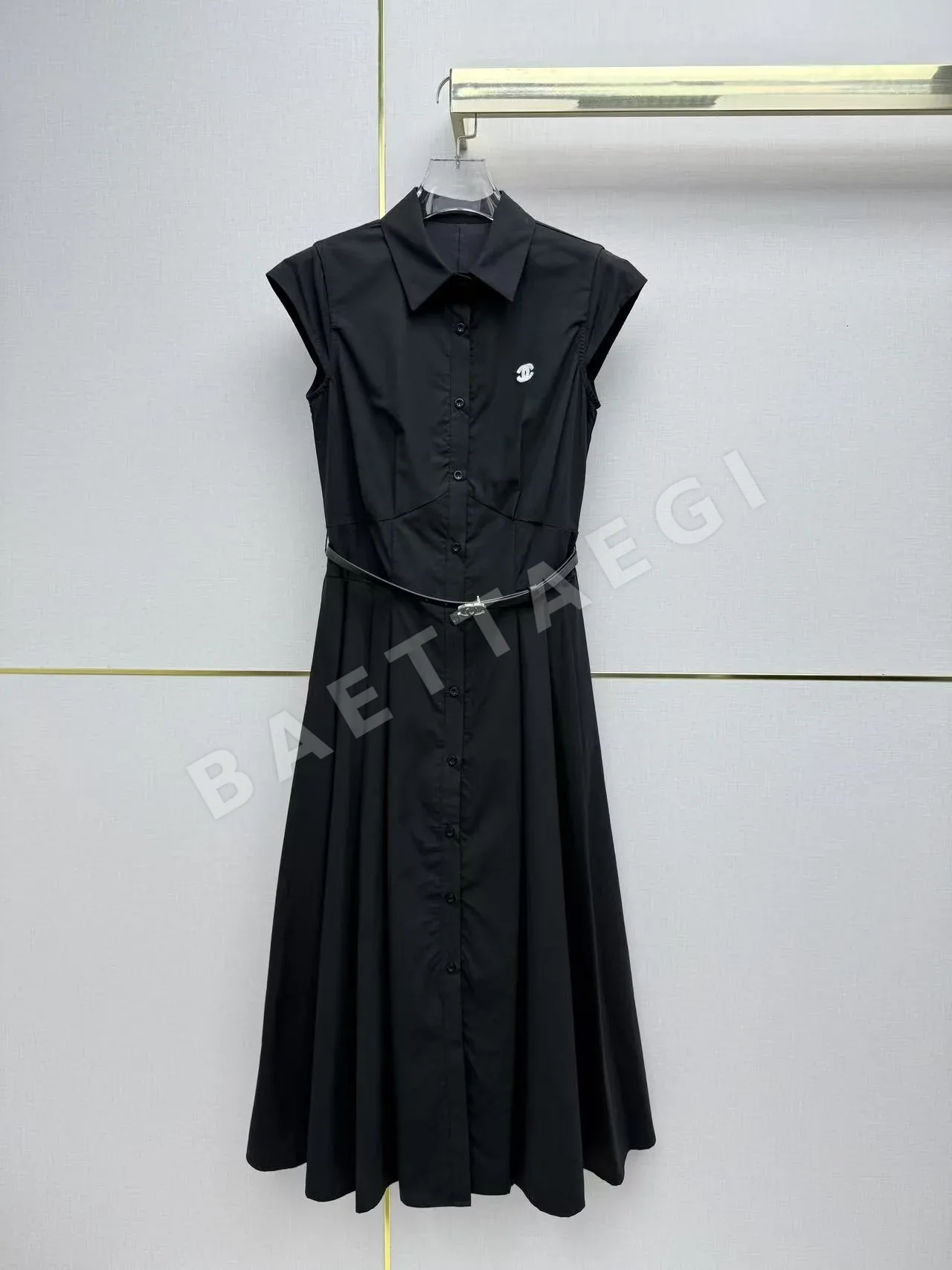 샤넬 카라 셔츠 플레어 원피스 상세 이미지 3