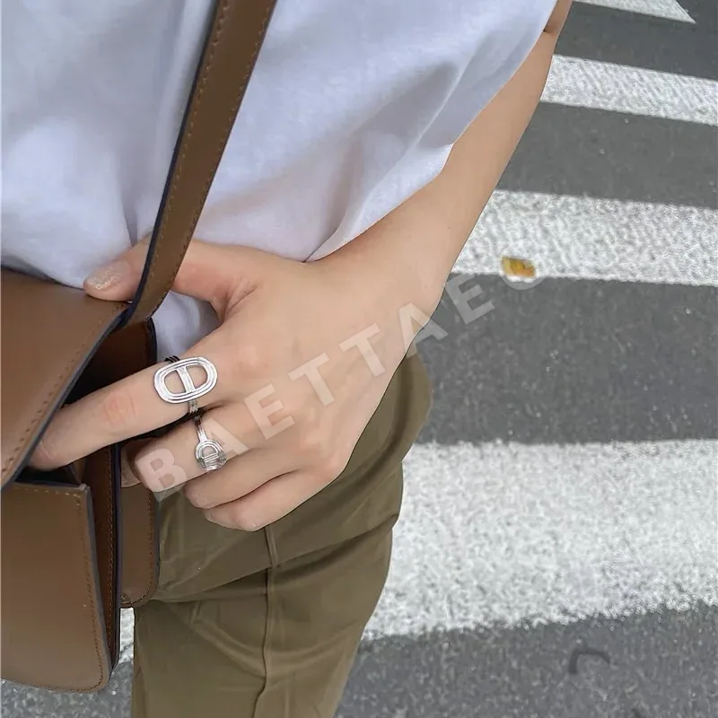 에르메스 돼지코 모티브 925 스털링 실버 반지 상세 이미지 4