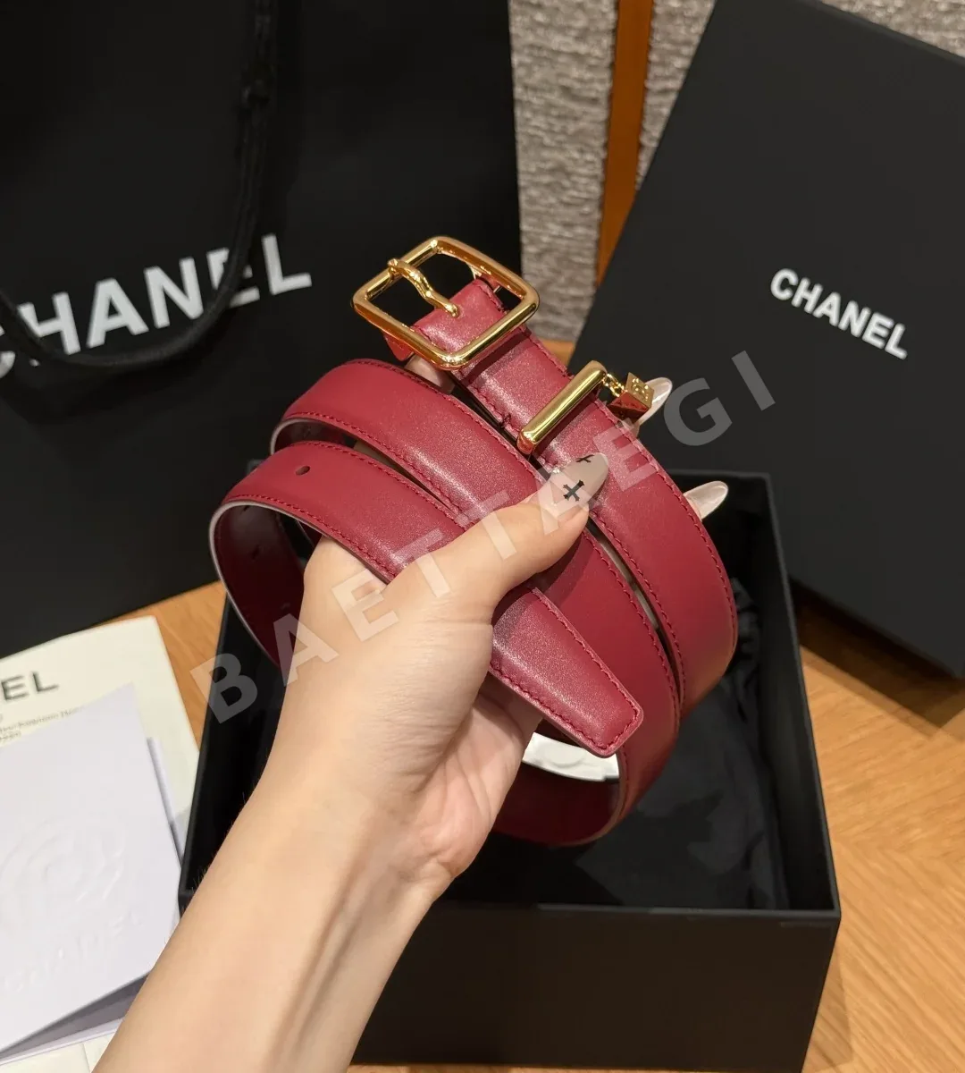 샤넬 가죽 더블 C 사각 버클 벨트 상세 이미지 2