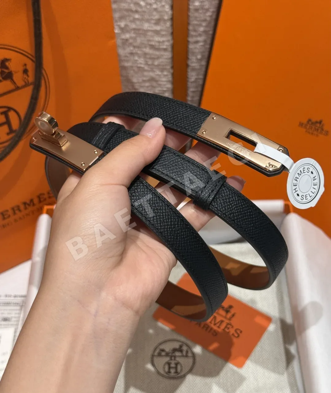 에르메스 켈리 버클 앱송 카프스킨 벨트 177620