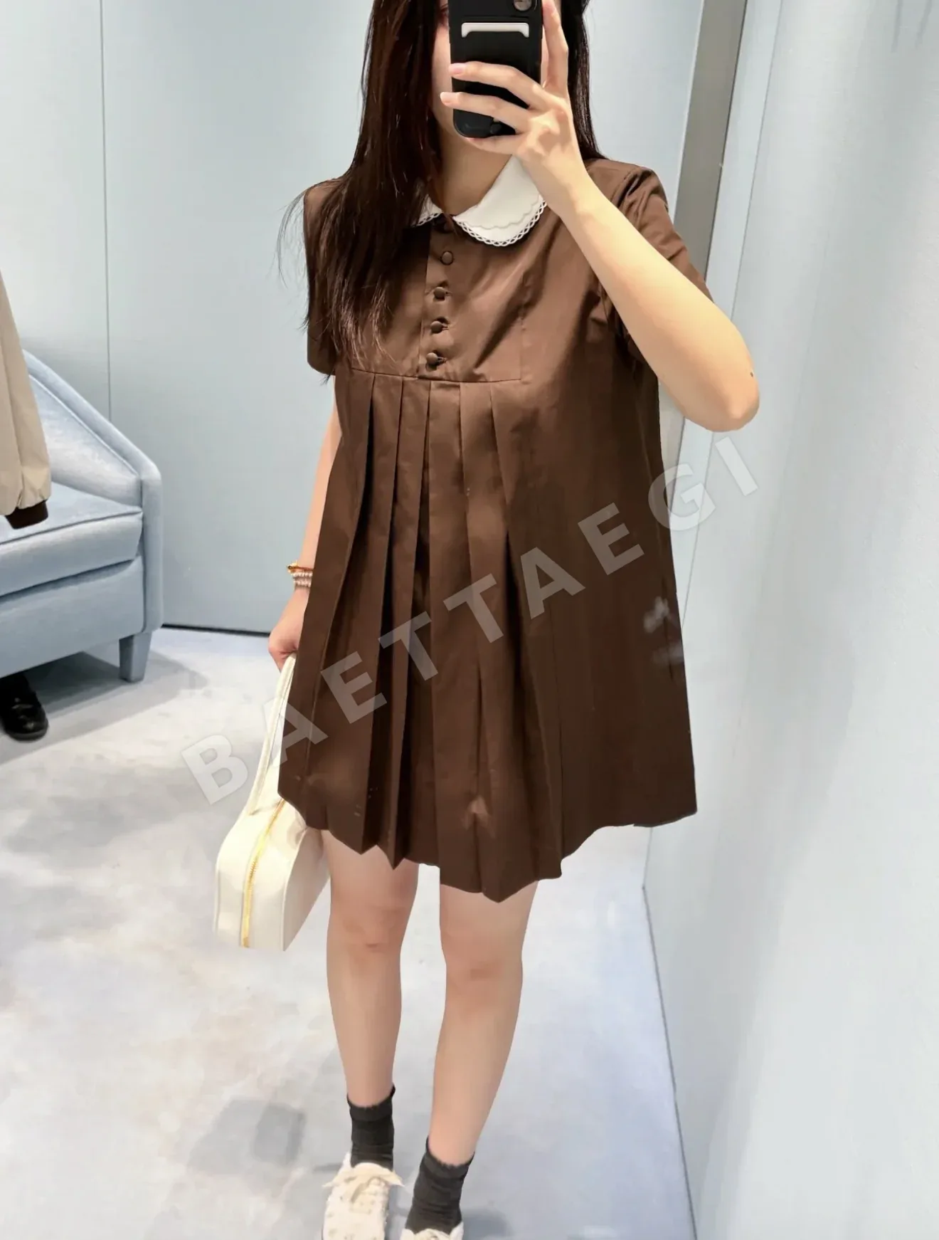 미우미우 피터팬 카라 레이스 A라인 원피스 상세 이미지 7
