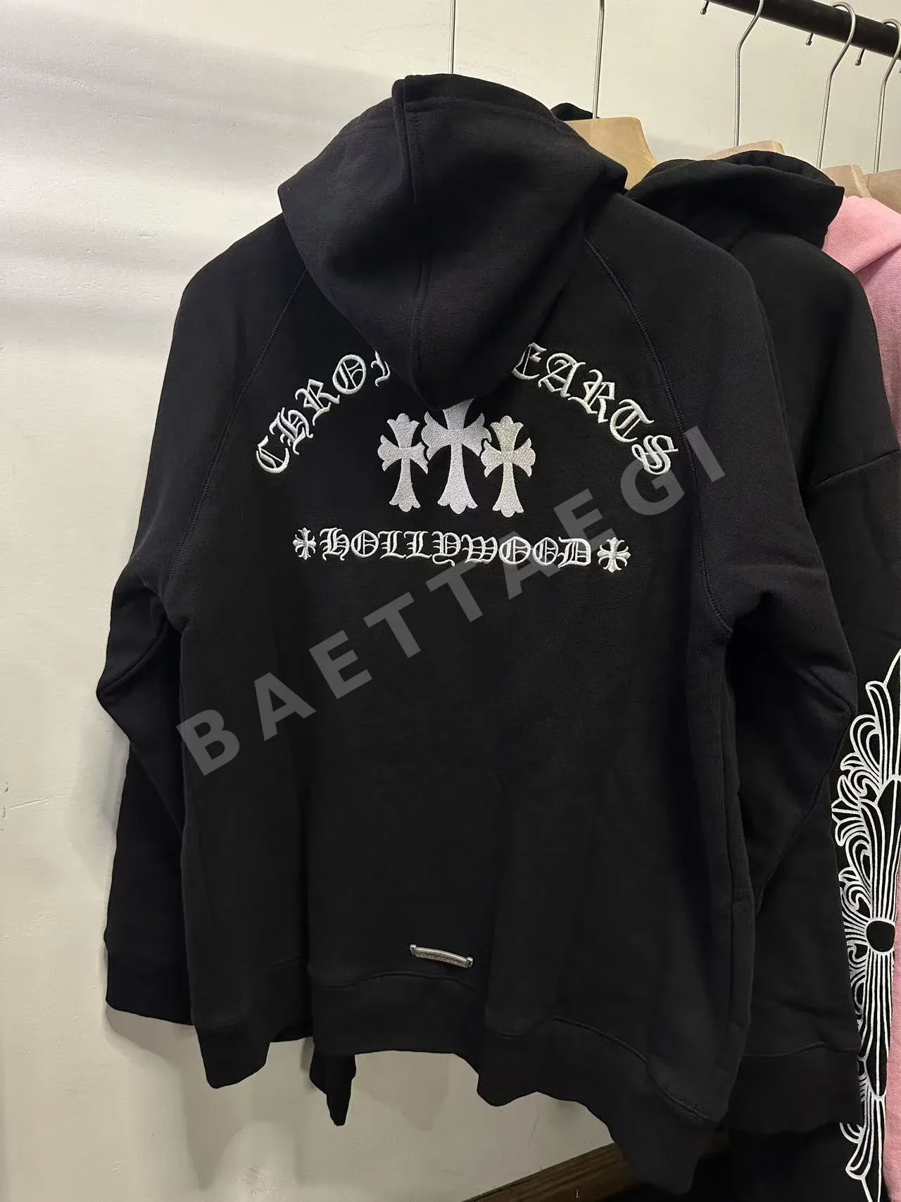 크롬하츠 남성 블랙 지퍼 후드 상세 이미지 6