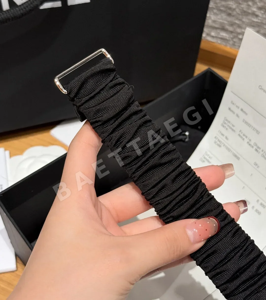 샤넬 더블 C 로고 고무 허리 벨트 상세 이미지 8