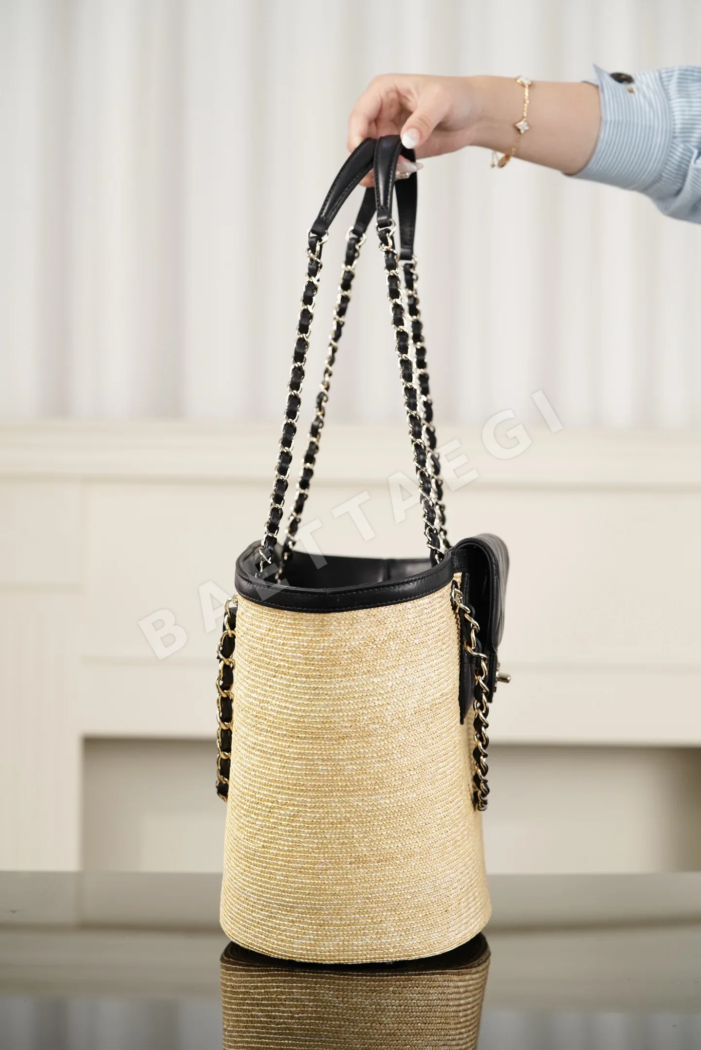 샤넬 라지 라피아 바스켓 백 상세 이미지 7