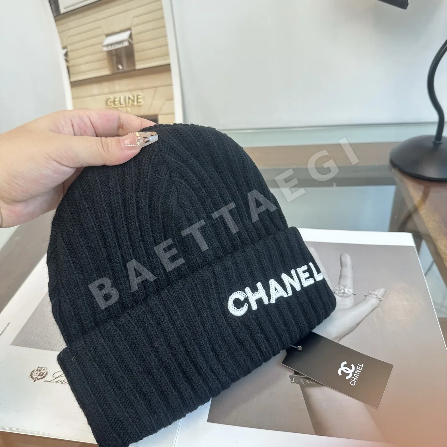 샤넬 니트 비니 모자 상세 이미지 5
