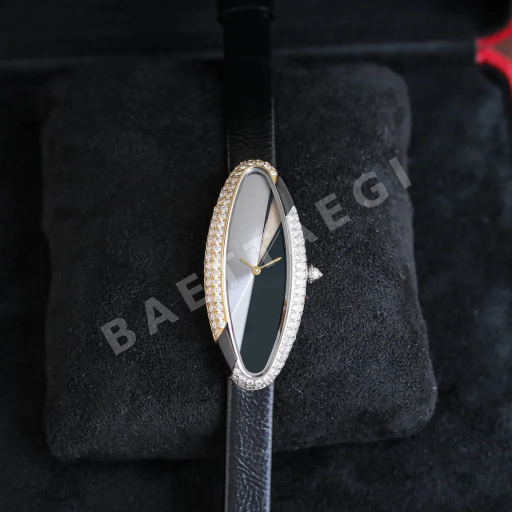 까르띠에 베누아 사파이어 글라스 블루 블랙 스틸밴드 미디움 레플리카 42845 Cartier 상세 이미지 3