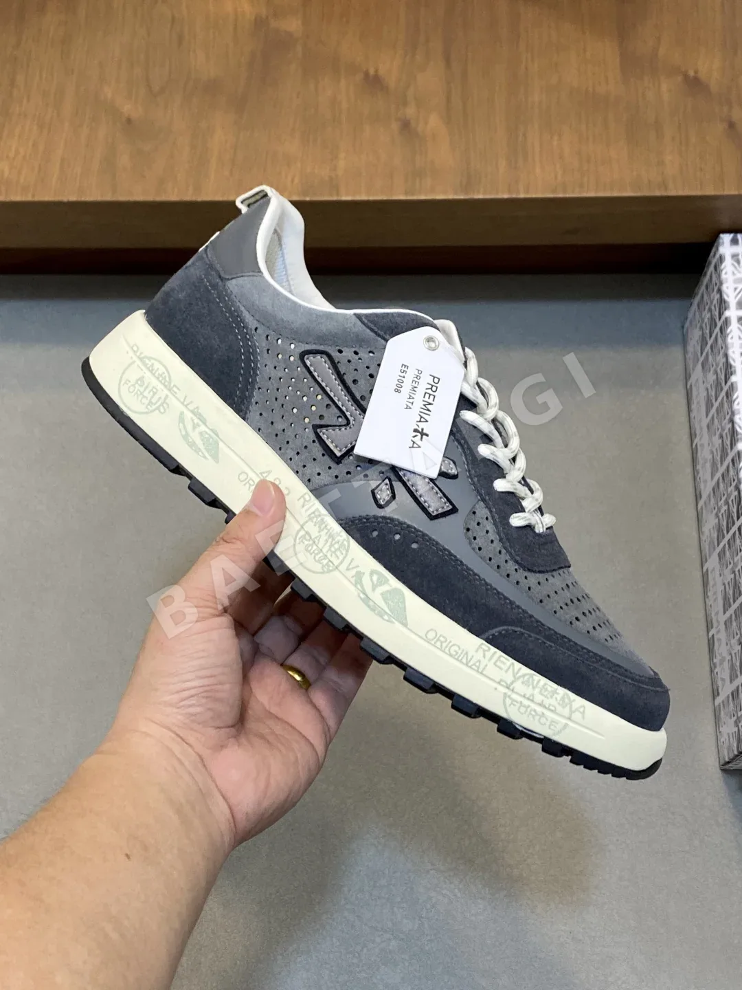 프리미아타 나파 카프스킨 메시 패브릭 스니커즈 상세 이미지 4