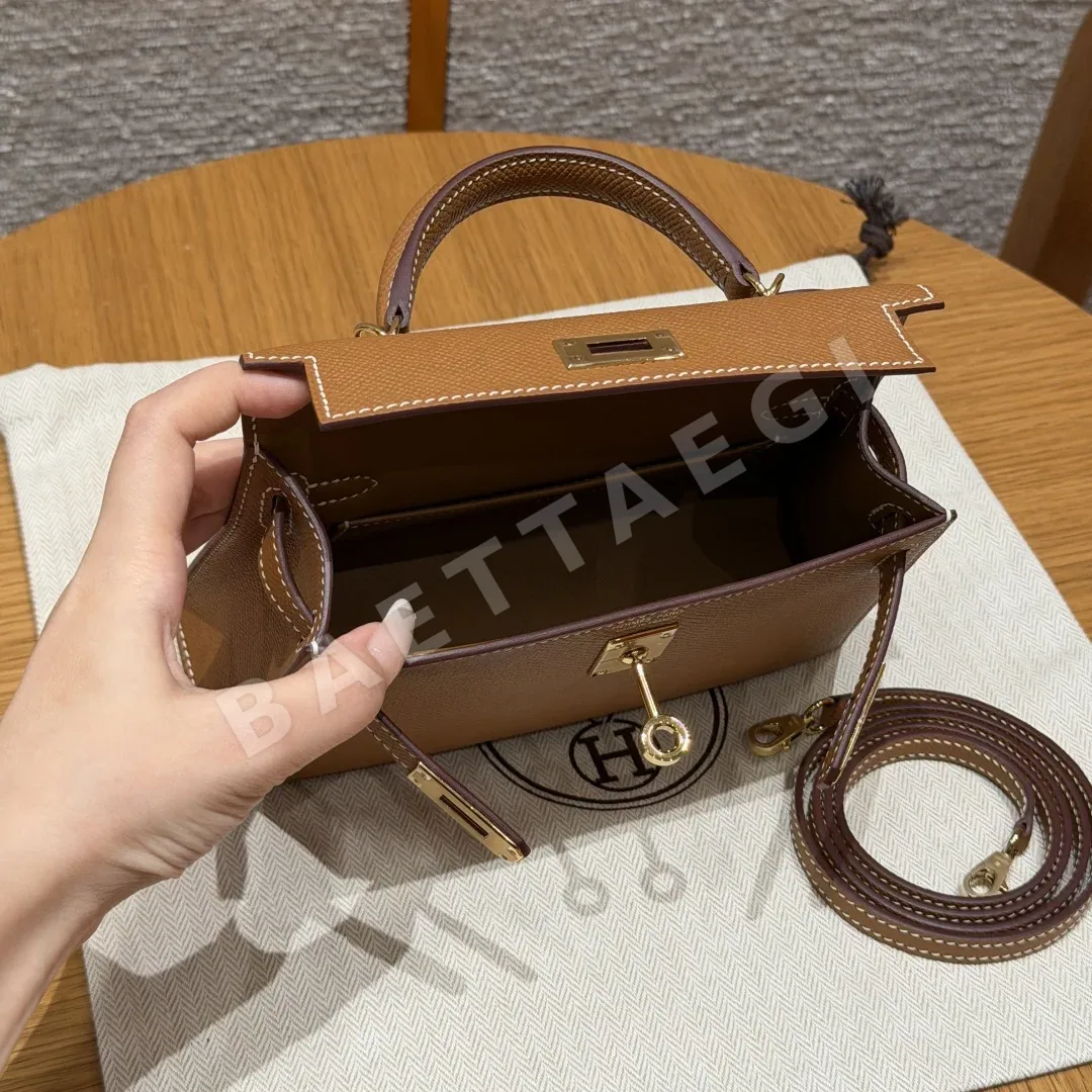 에르메스 켈리 미니 2 골드 하드웨어 가죽 가방 상세 이미지 6
