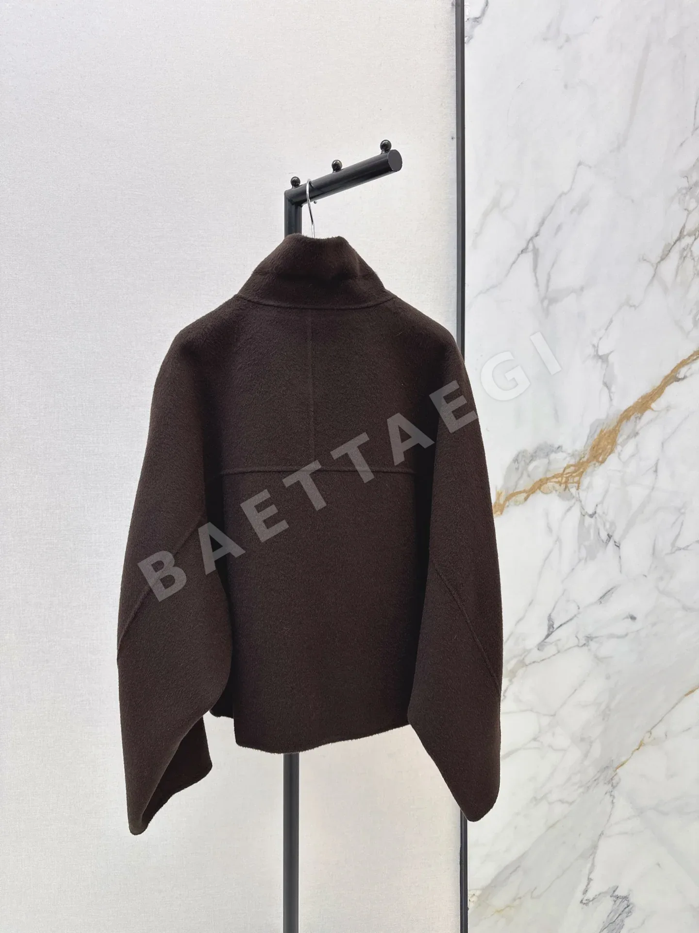 에르메스 스탠드 카라 루즈핏 더블 페이스 울 자켓 상세 이미지 9