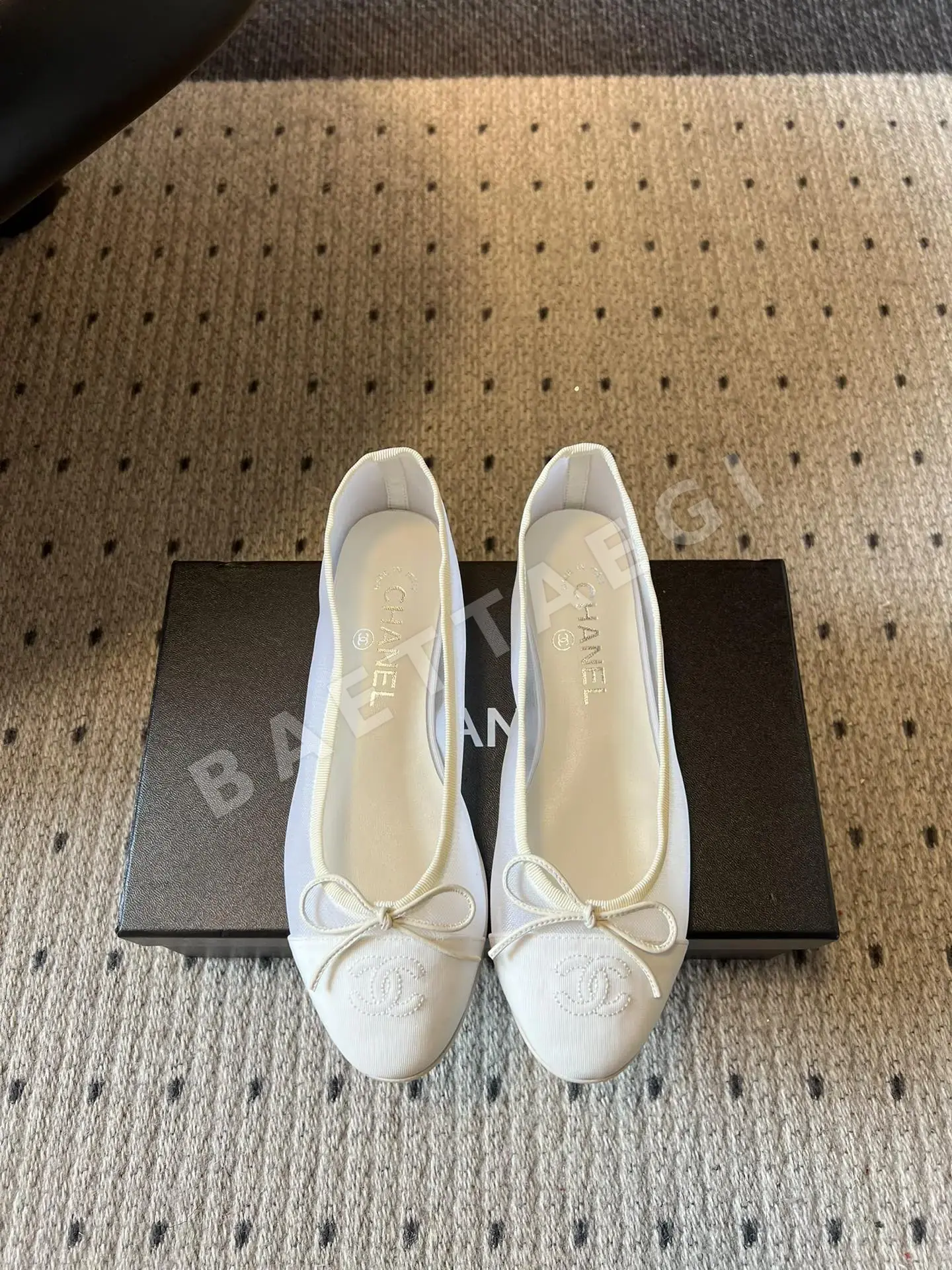 샤넬 프렌치 발레 리본 플랫슈즈 96227