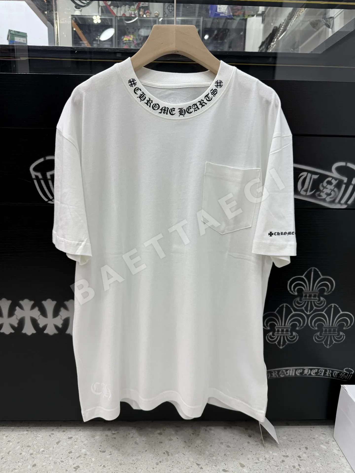 크롬하츠 블랙 레터 반팔 티셔츠 83149