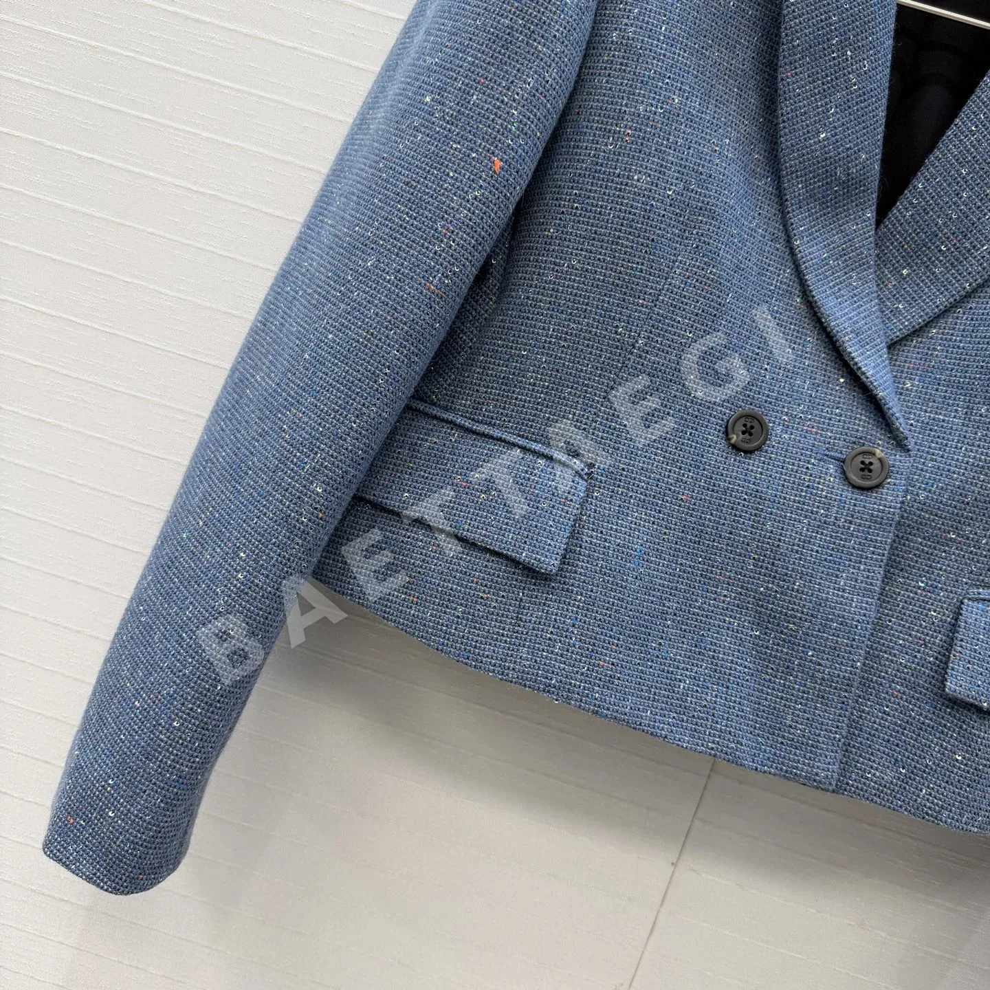디올 블루 도트 트위드 숏 자켓 상세 이미지 4