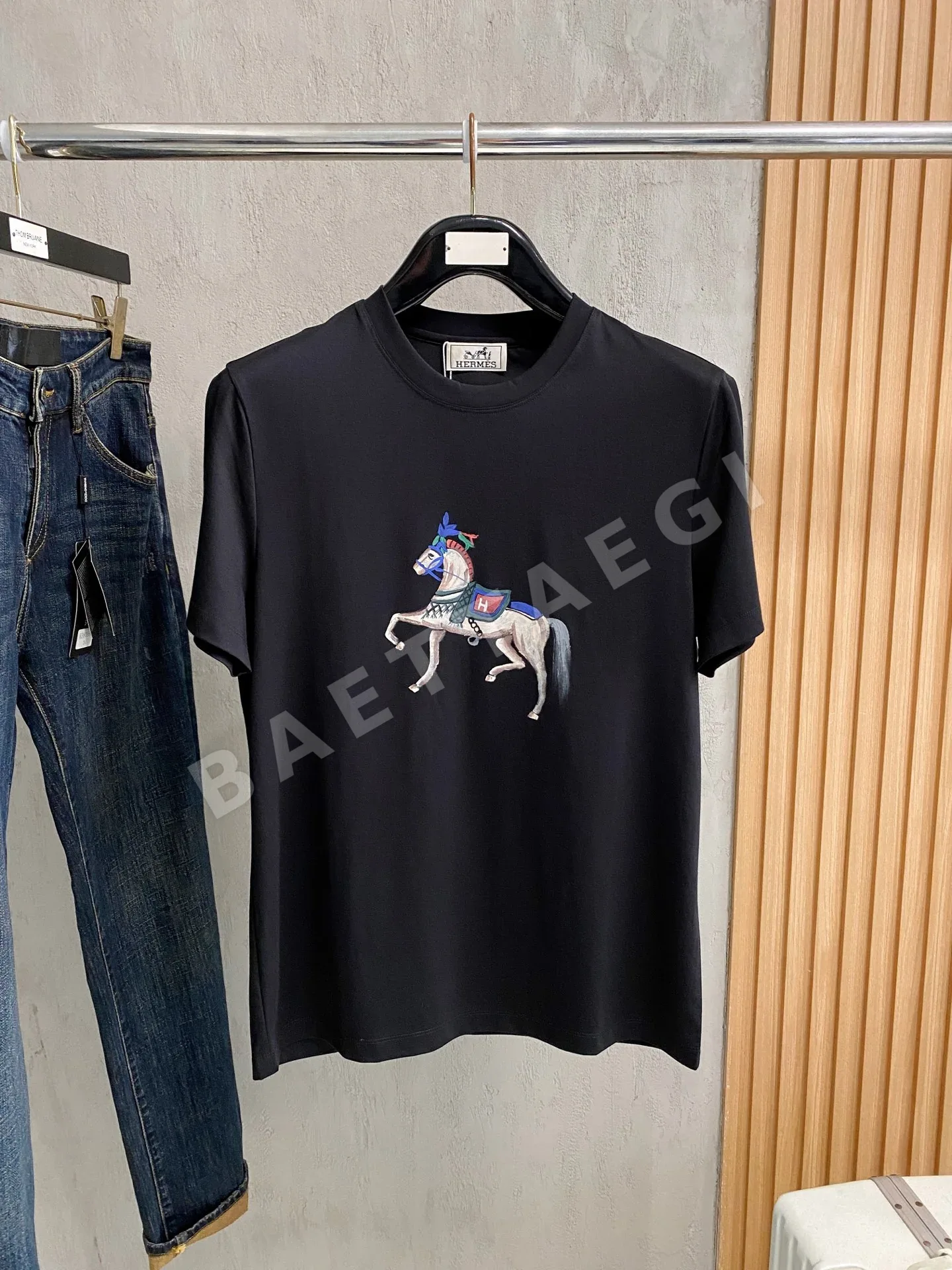에르메스 남성 크루넥 반팔 티셔츠 49483