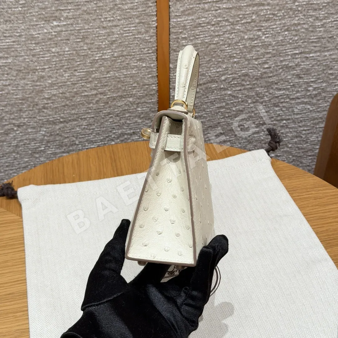 에르메스 미니 켈리 2 오스트리치 가죽 가방 상세 이미지 4