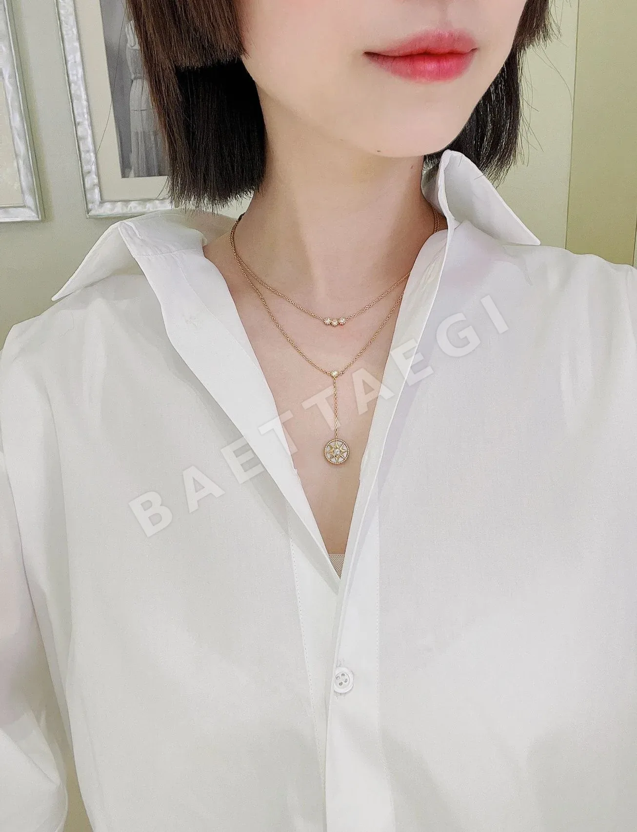 디올 컴퍼스 다이아몬드 목걸이 상세 이미지 3