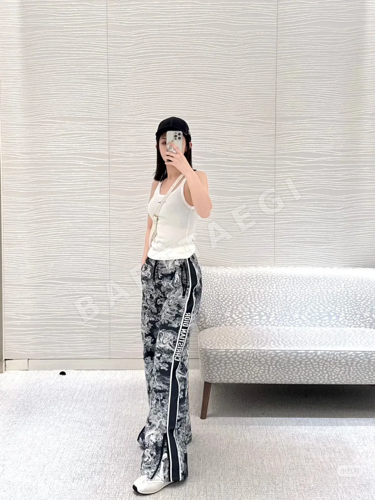 디올 자카드 방풍 여성 바지 상세 이미지 3