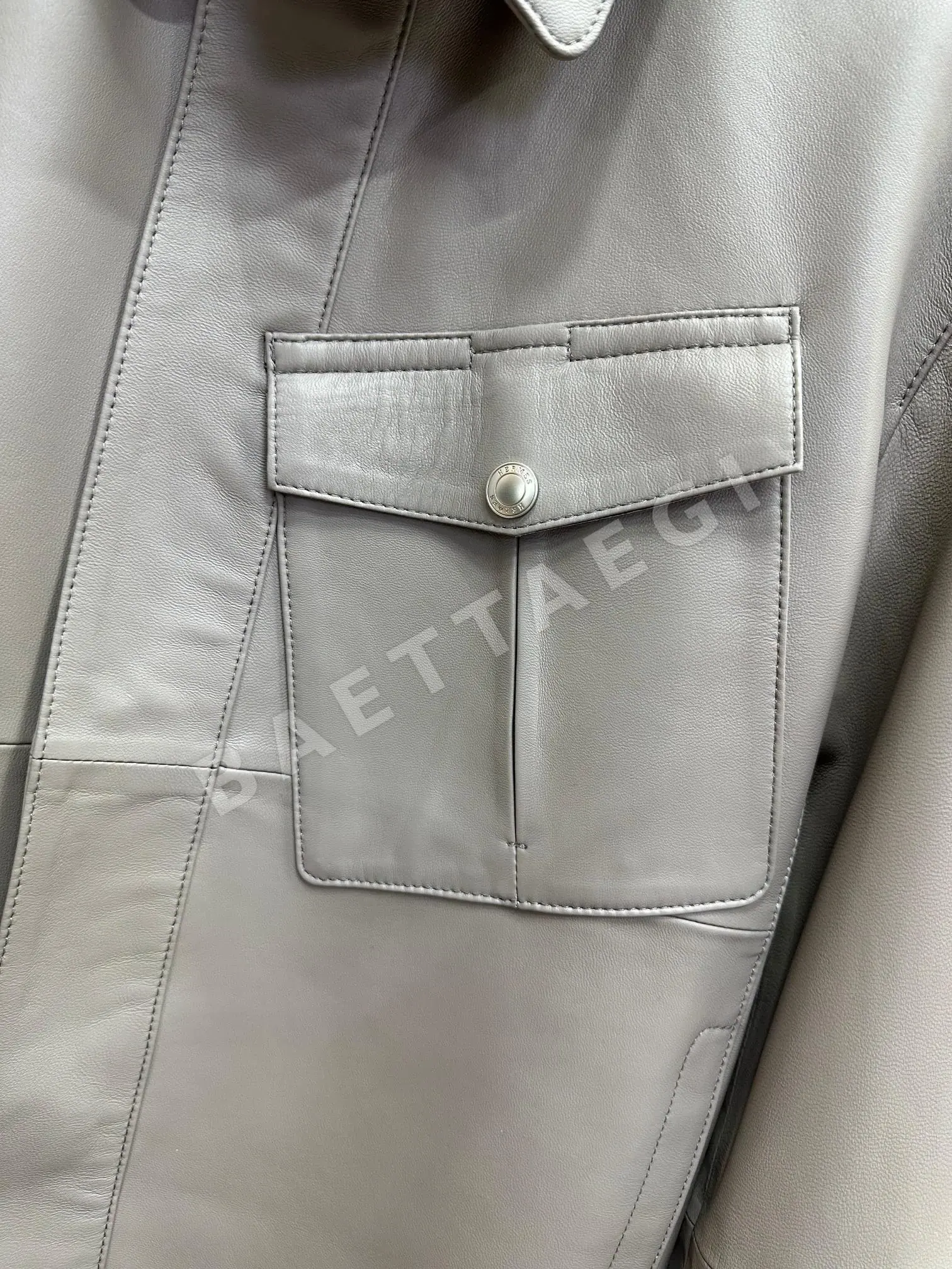 에르메스 가죽 라펠 남성 자켓 상세 이미지 9