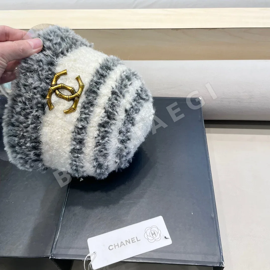 샤넬 스트라이프 컬러 블록 버킷 모자 상세 이미지 8