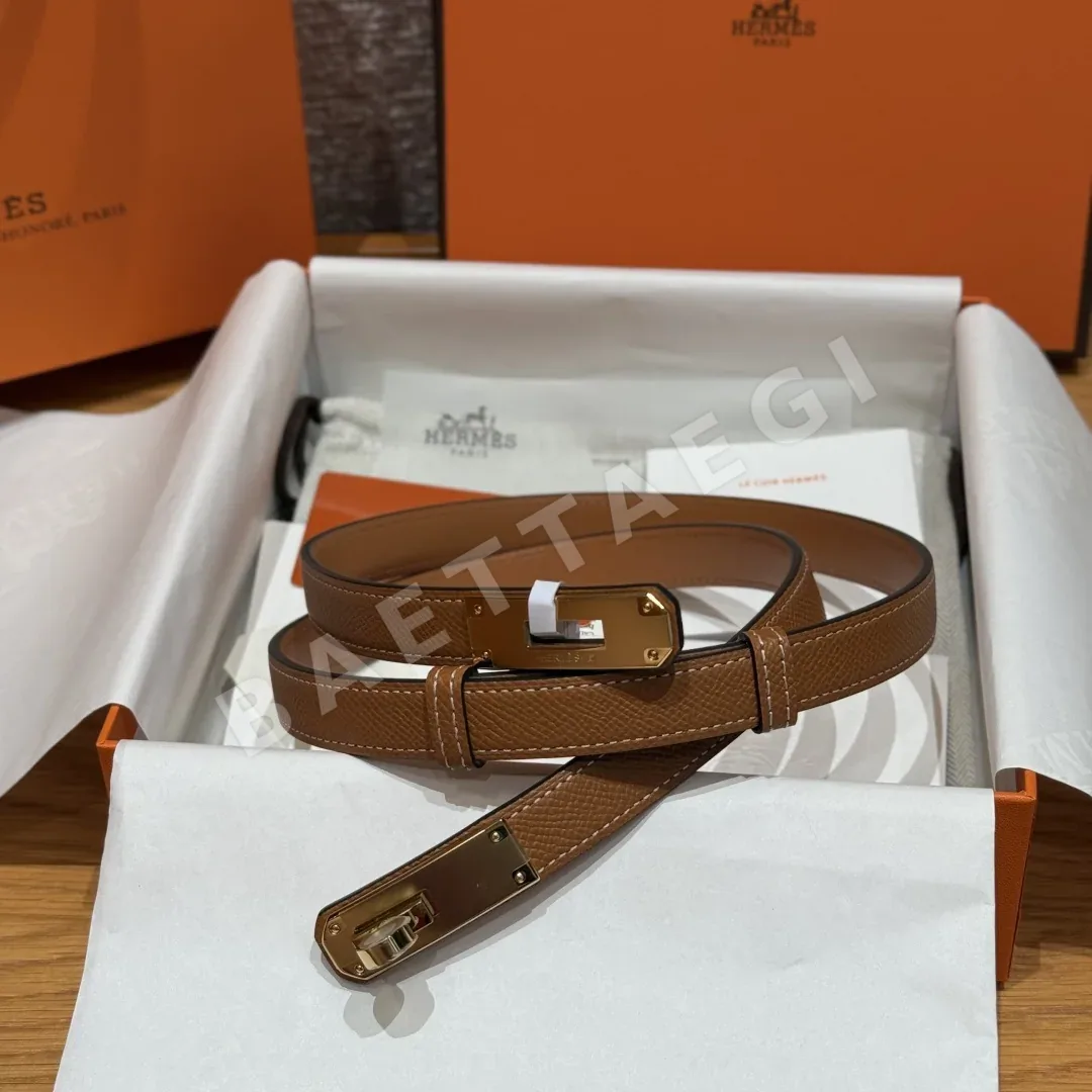 에르메스 켈리 팔라듐 버클 가죽 벨트 176469