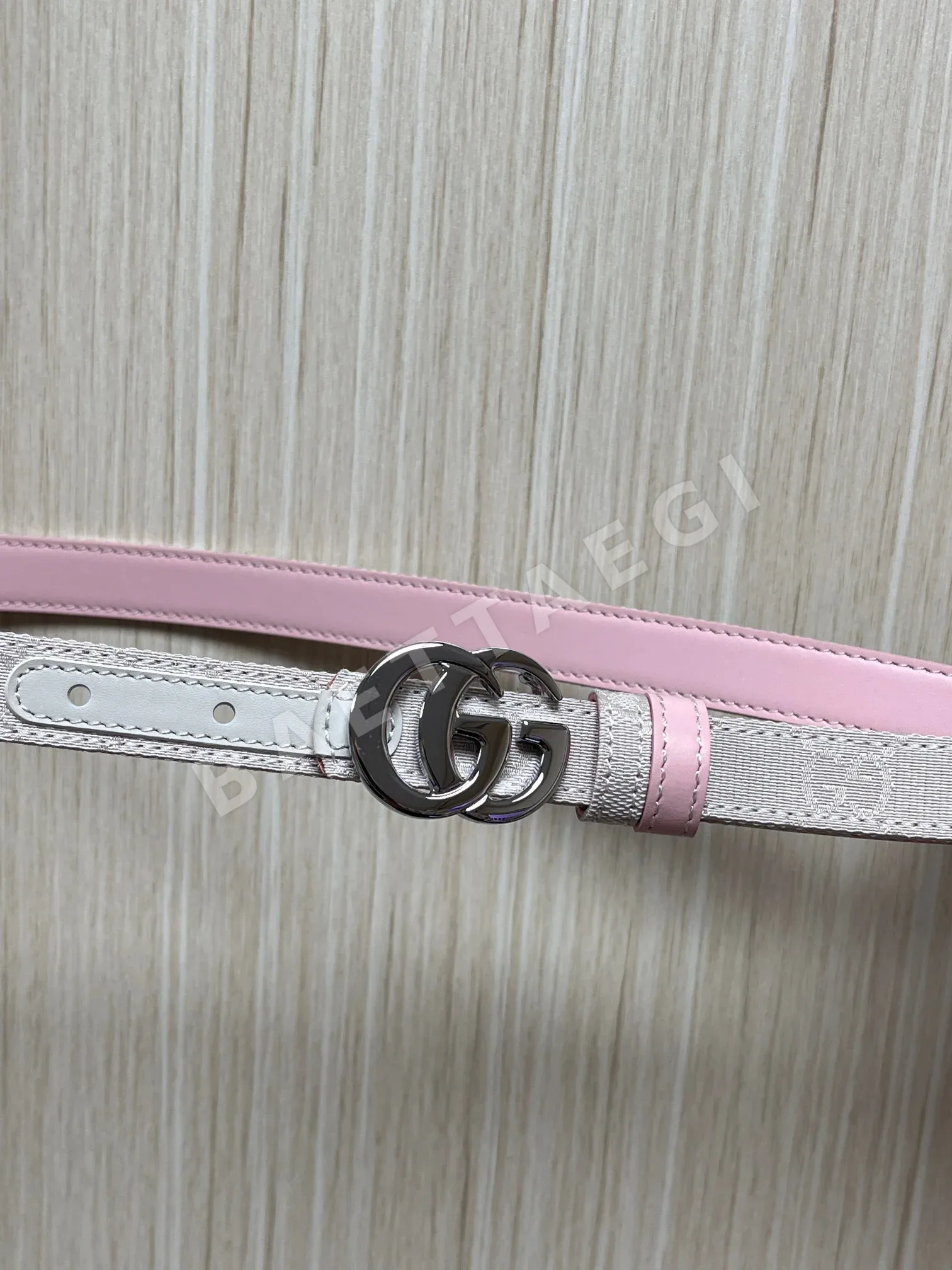 구찌 더블 G 버클 GG 캔버스 여성 벨트 상세 이미지 5