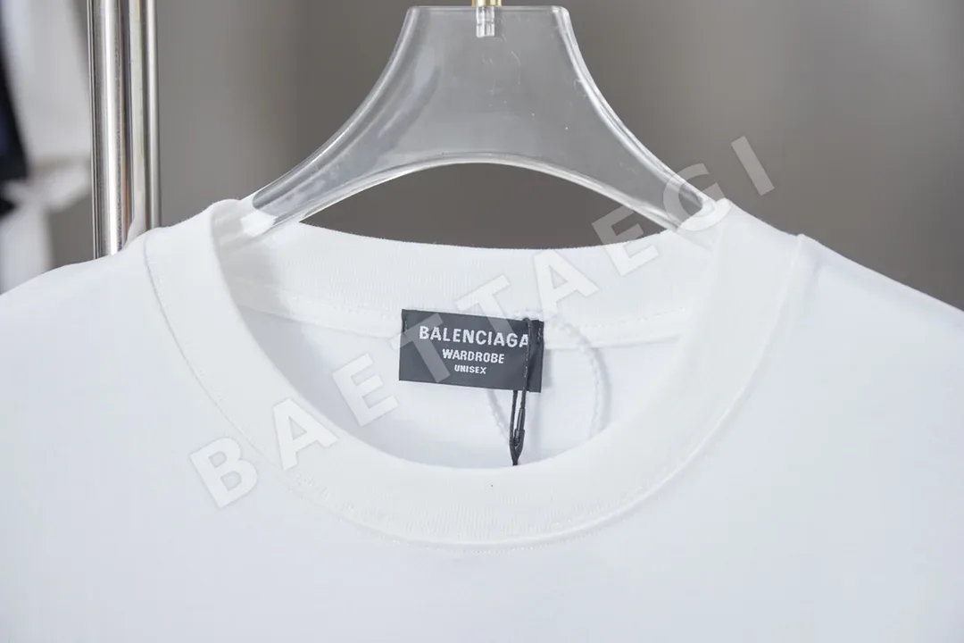 발렌시아가 테리 크로스 라인스톤 장식 반팔 티셔츠 상세 이미지 3