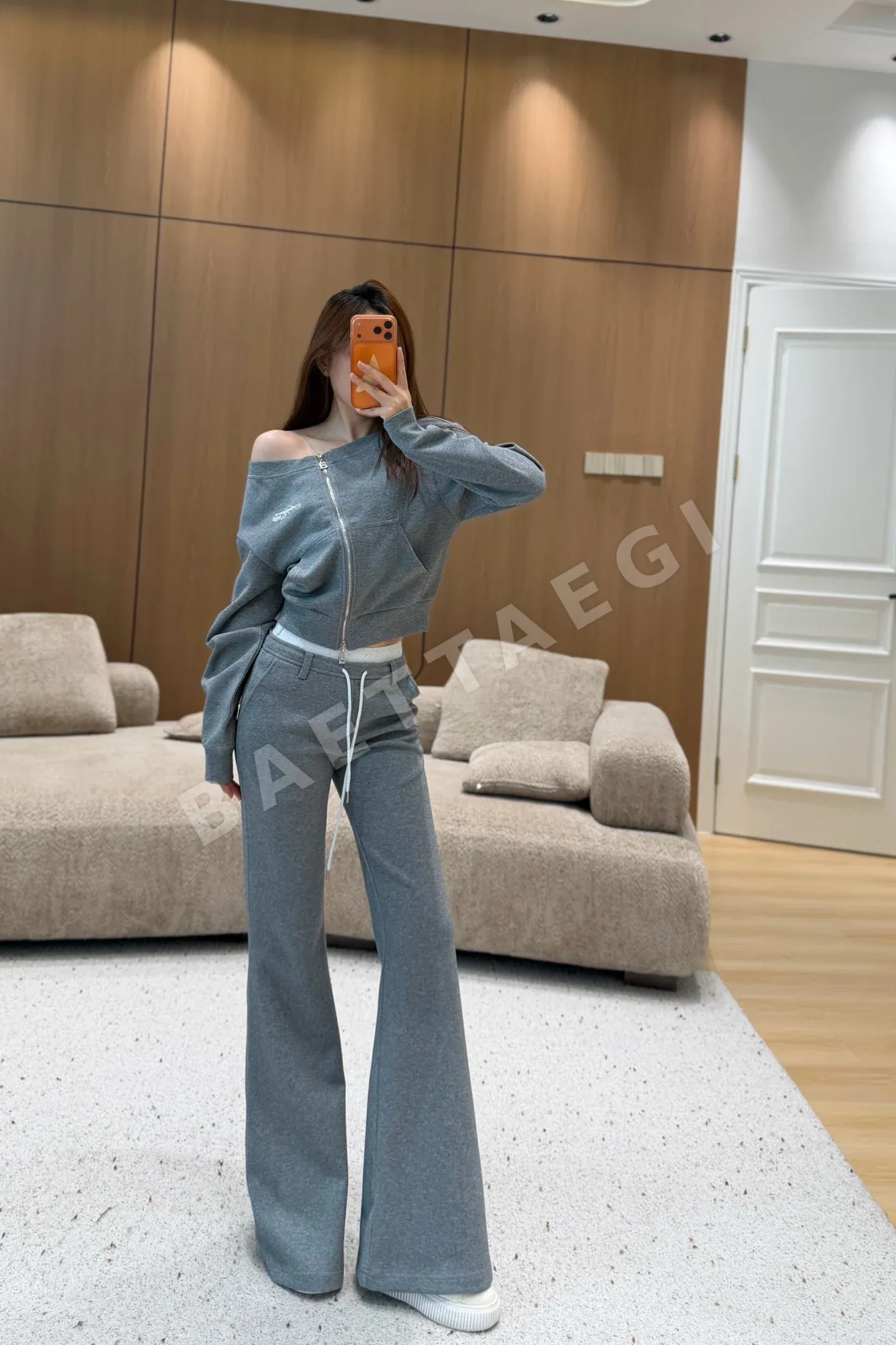 알렉산더왕 오프숄더 집업 탑 세트 156694