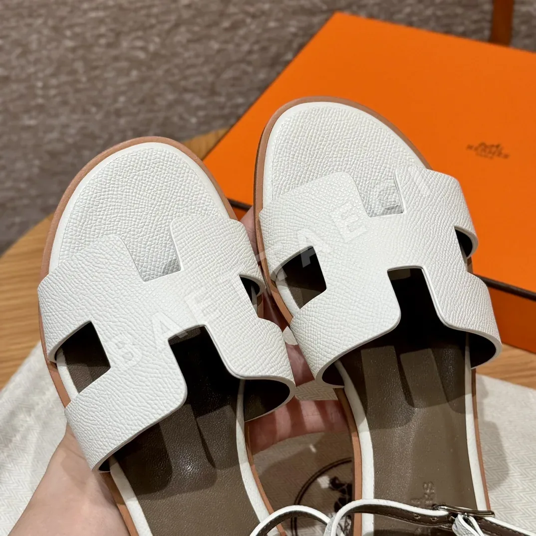 에르메스 산토리니 샌들 화이트 가죽 상세 이미지 8