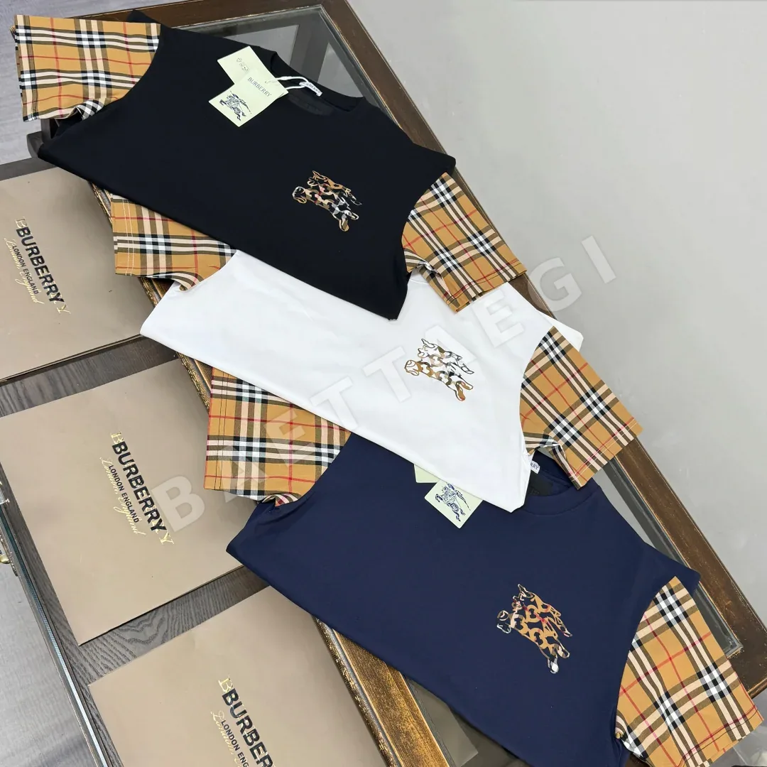 버버리 워호스 체크 패치 반팔 티셔츠 남녀공용 상세 이미지 2