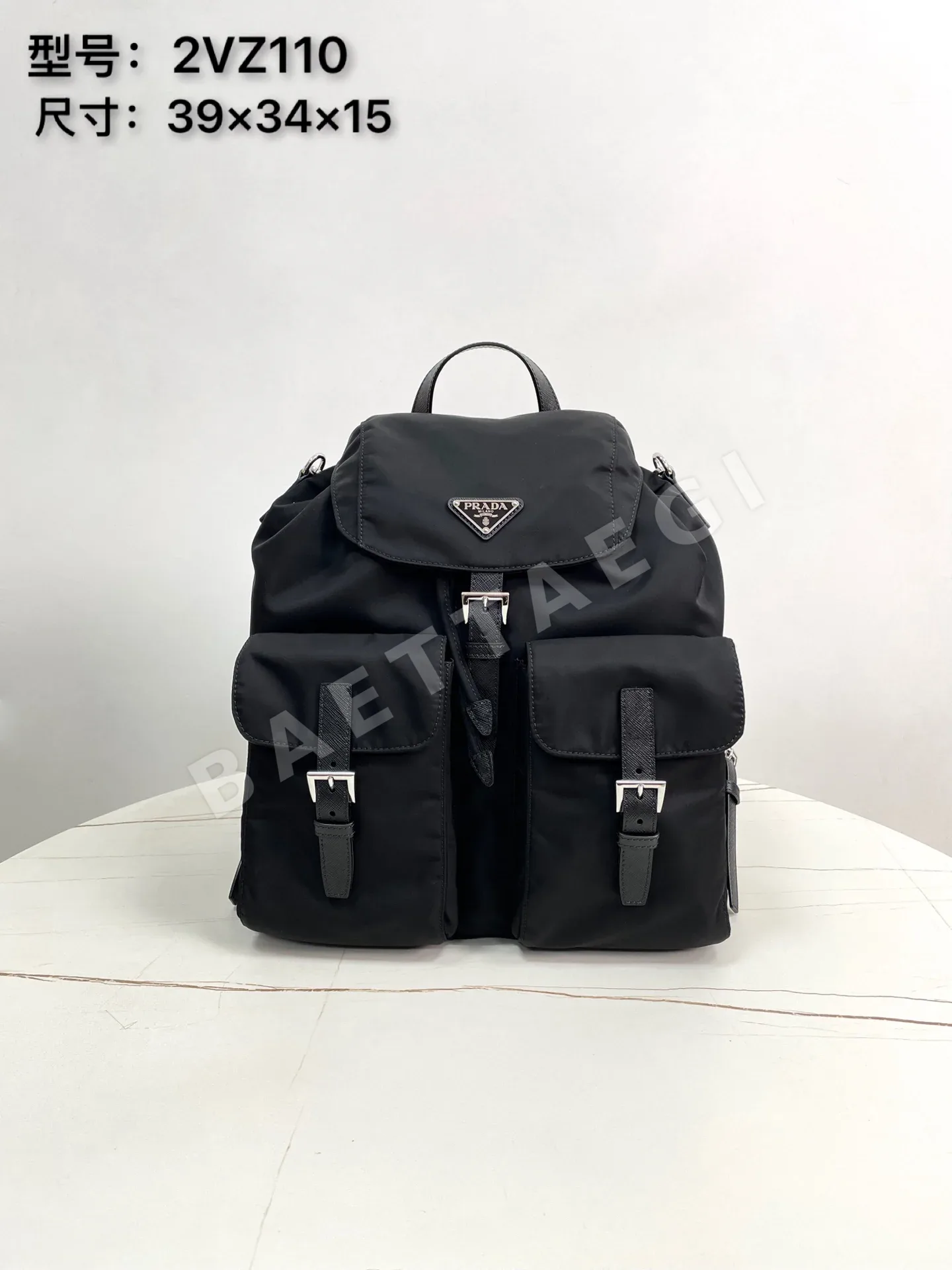 프라다 리나일론 실버 버클 백팩 2VZ110