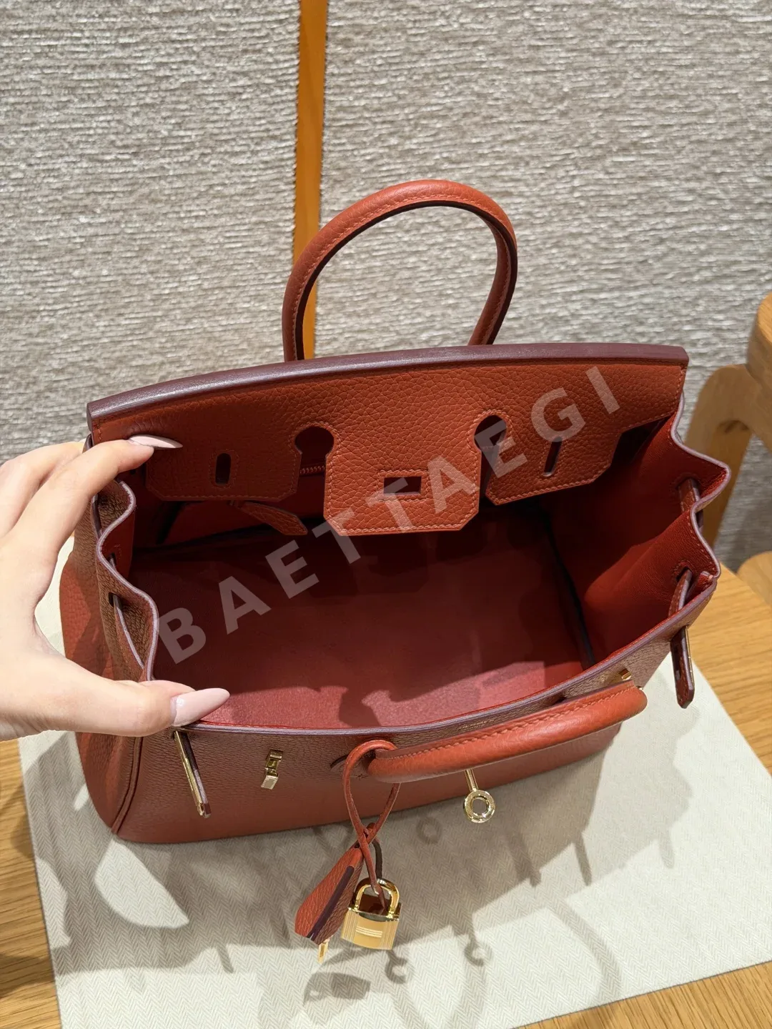 에르메스 버킨 25 cm 토마토 레드 가방 상세 이미지 6