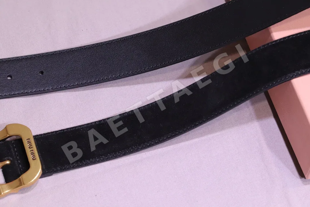 미우미우 빈티지 금도금 스웨이드 벨트 상세 이미지 8