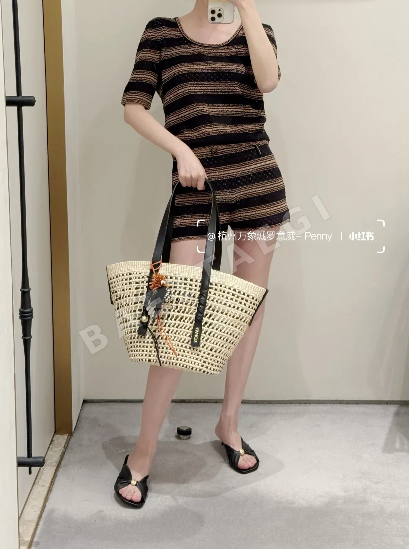 로에베 코튼 니트 프린지 헴 반바지 상세 이미지 8