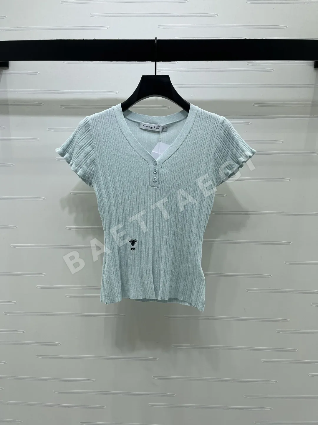 디올 V넥 니트 여성 반팔 탑 92721