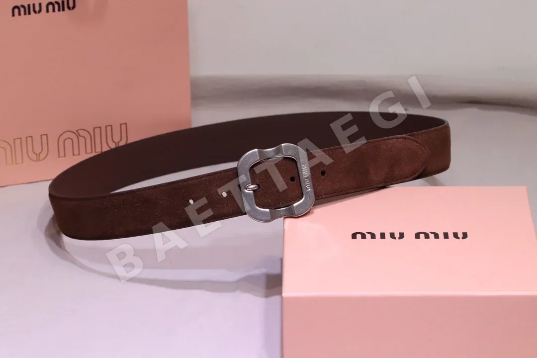 미우미우 빈티지 금도금 스웨이드 벨트 57897