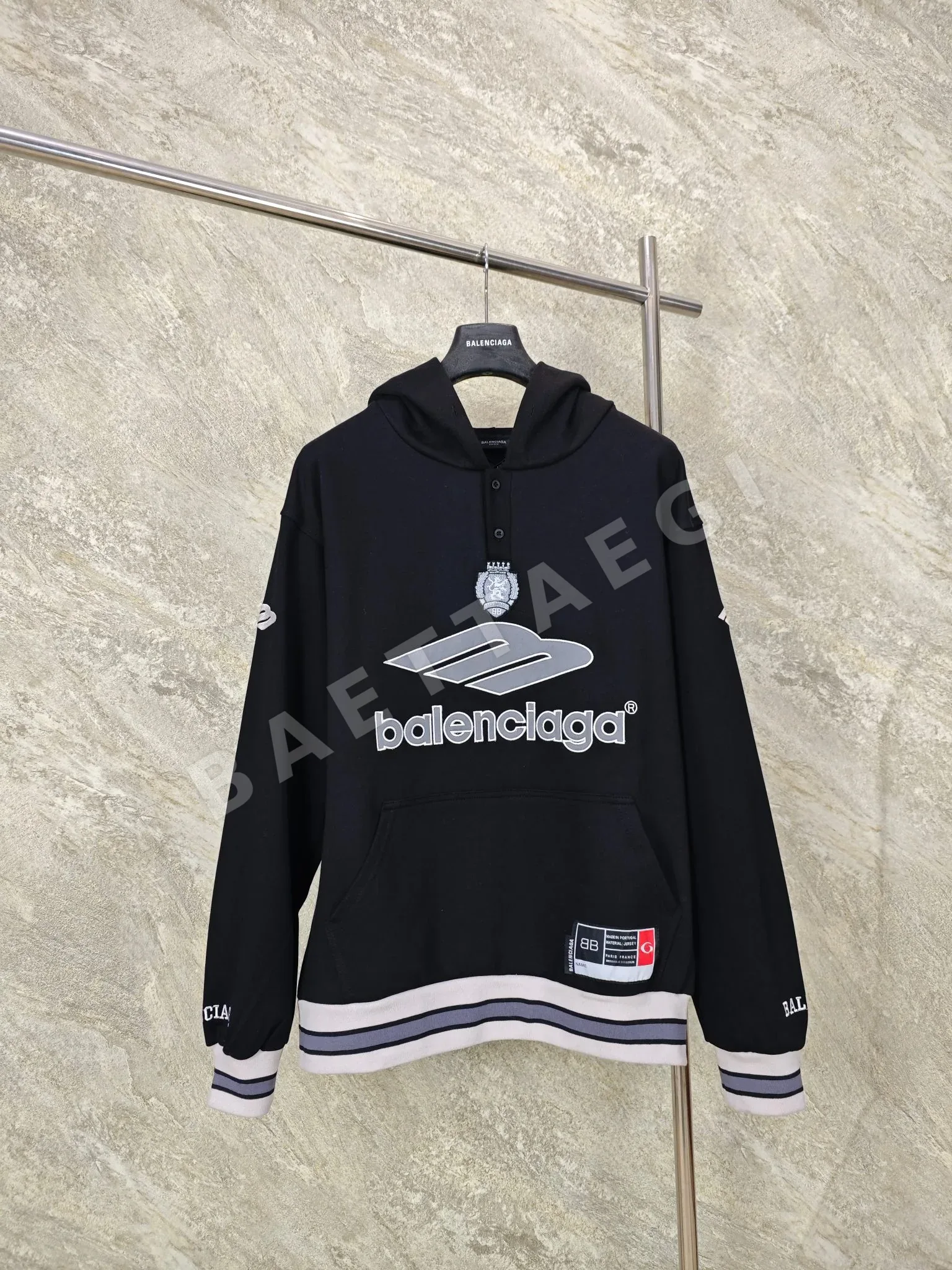 발렌시아가 자수 리브 남성 후드 레플리카 46976 Balenciaga Hoodie