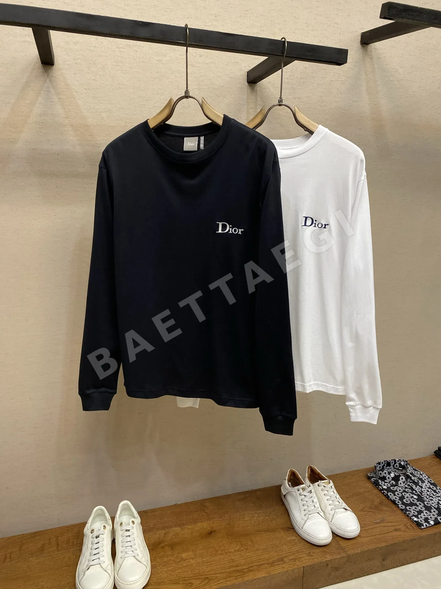 제냐 남성 면 저지 긴팔 티셔츠 상세 이미지 3