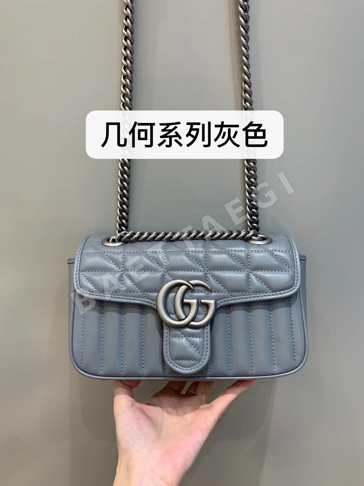 구찌 마몬 자수 회색 가방 13779