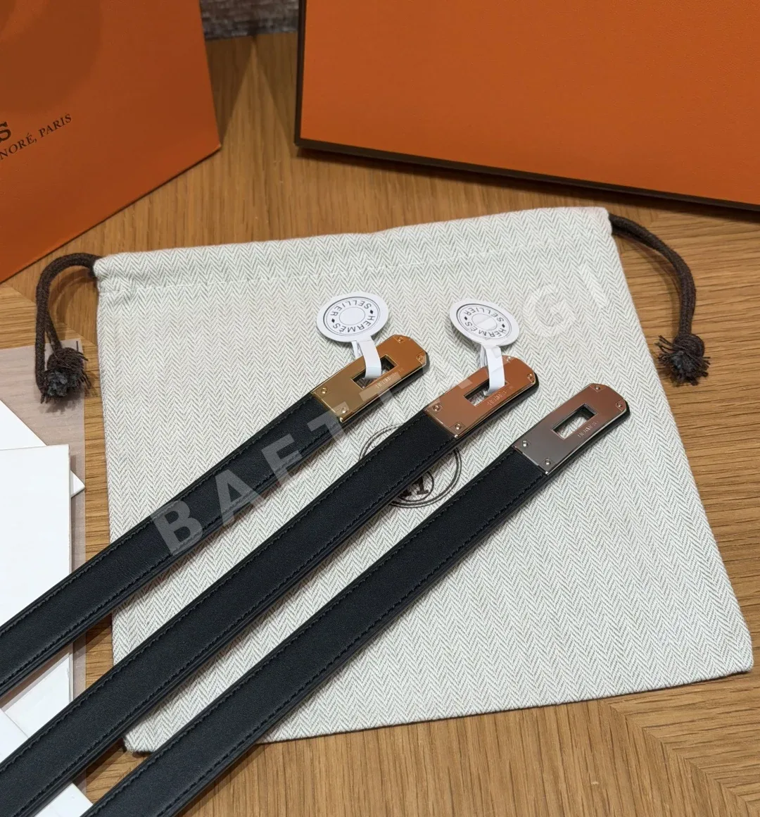 에르메스 켈리 팔라듐 가죽 벨트 상세 이미지 4