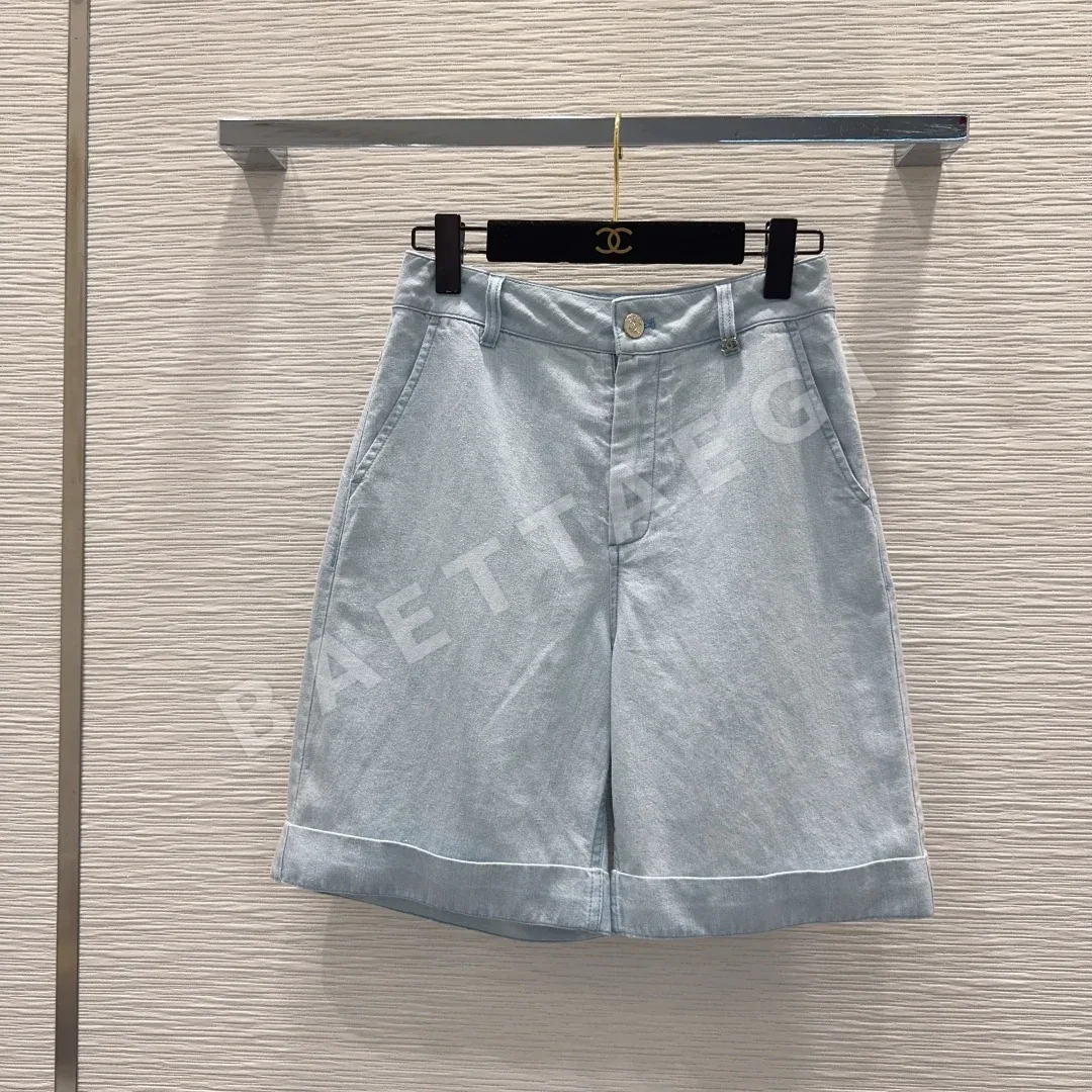 샤넬 데미지 워시드 데님 여성 반바지 상세 이미지 3