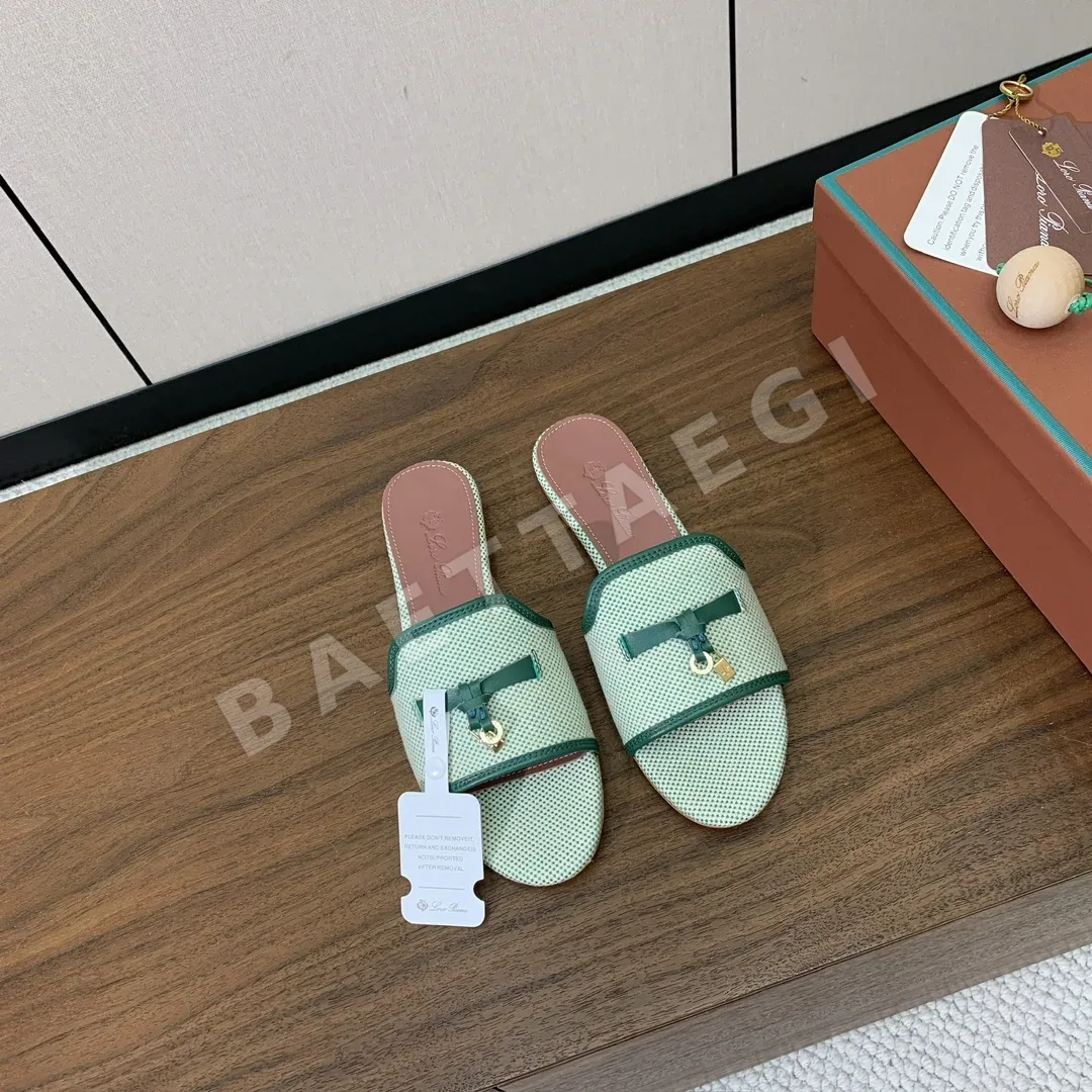 로로피아나 컬러 블록 플랫 샌들 상세 이미지 3