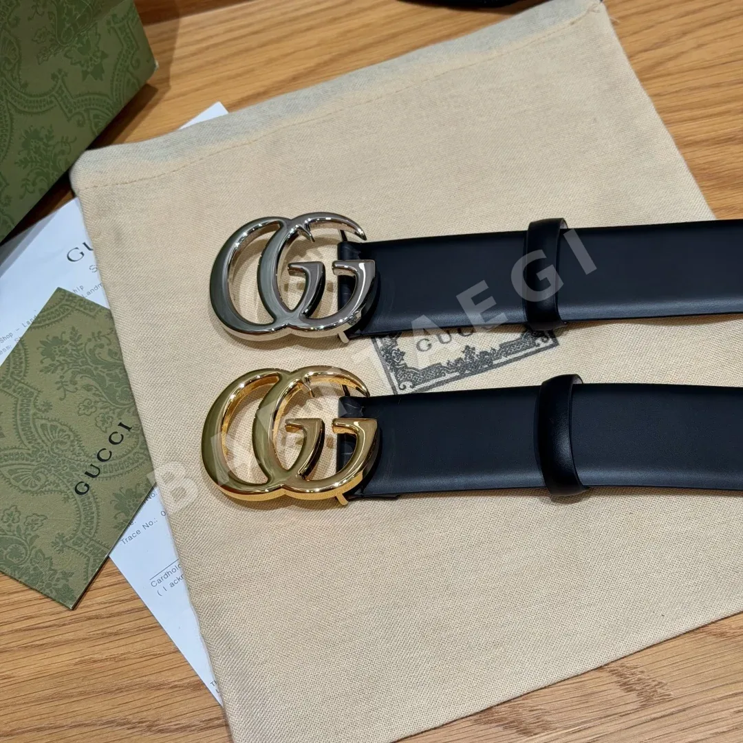 구찌 인터로킹 G 버클 가죽 벨트 상세 이미지 3