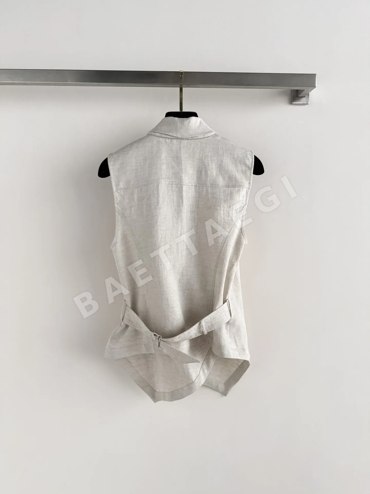 브루넬로쿠치넬리 린넨 크로스오버 노슬리브 셔츠 상세 이미지 2