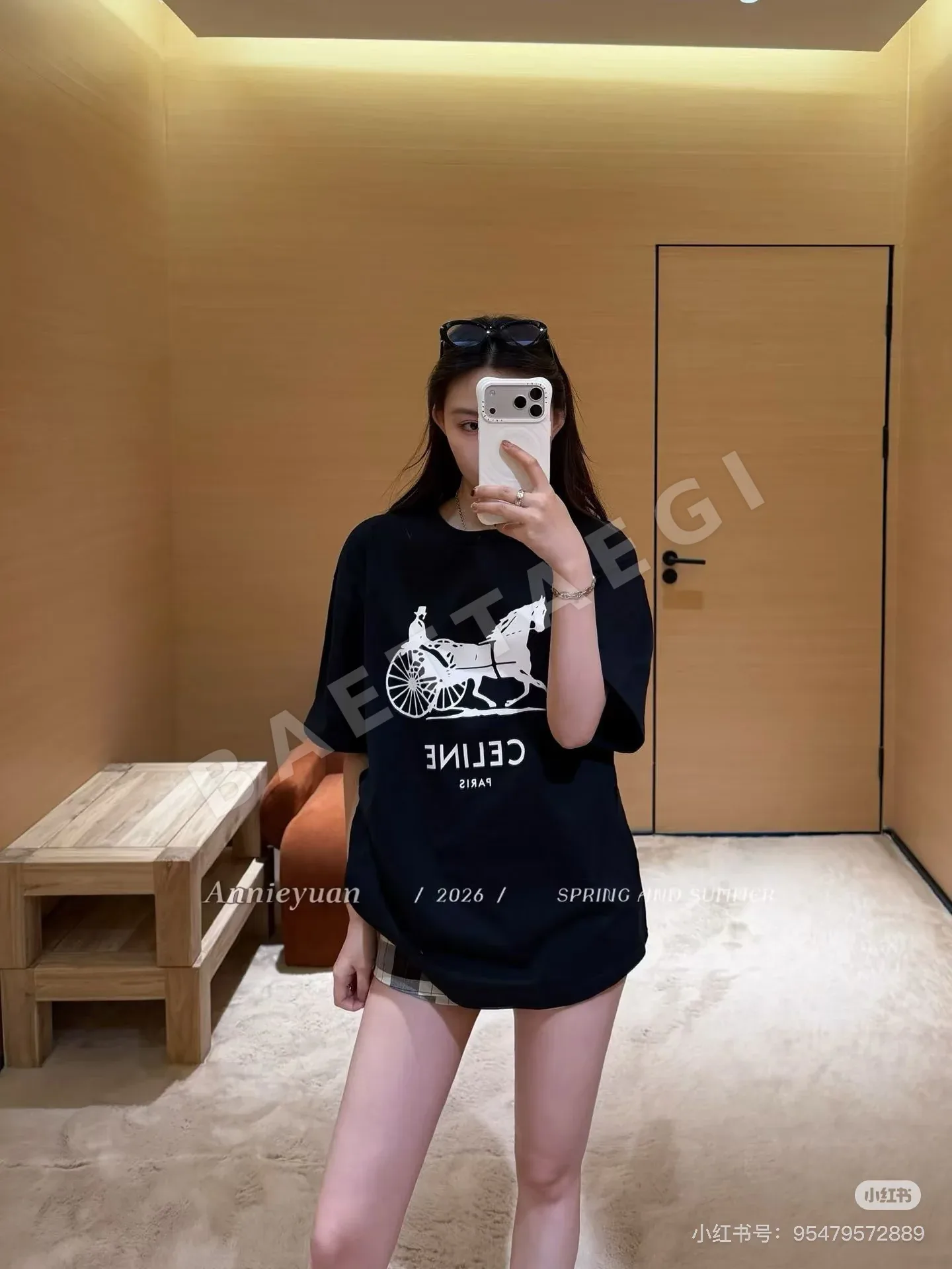 셀린느 마차 무늬 크루넥 반팔 셔츠 상세 이미지 5