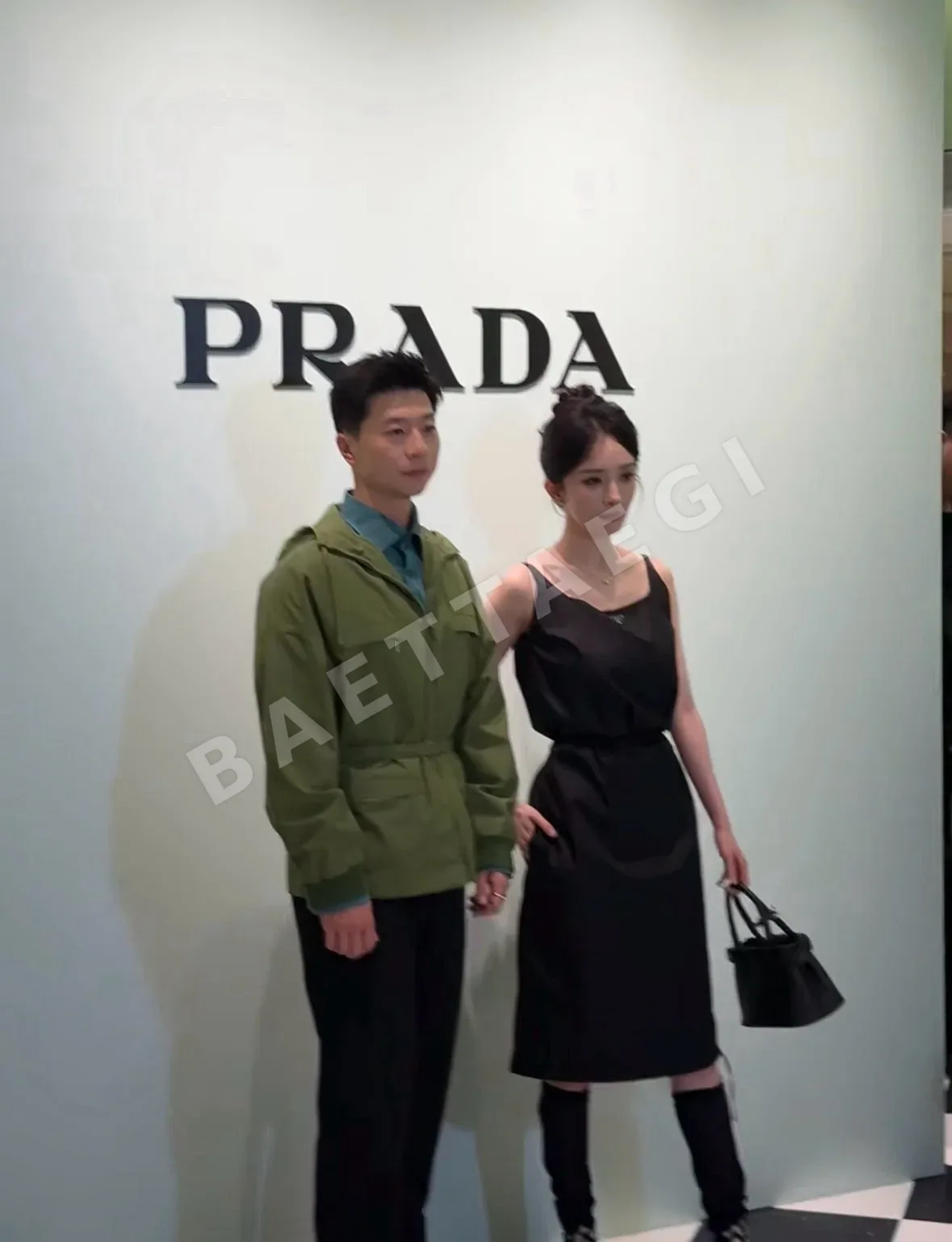 프라다 블랙 새틴 여성 원피스 상세 이미지 8